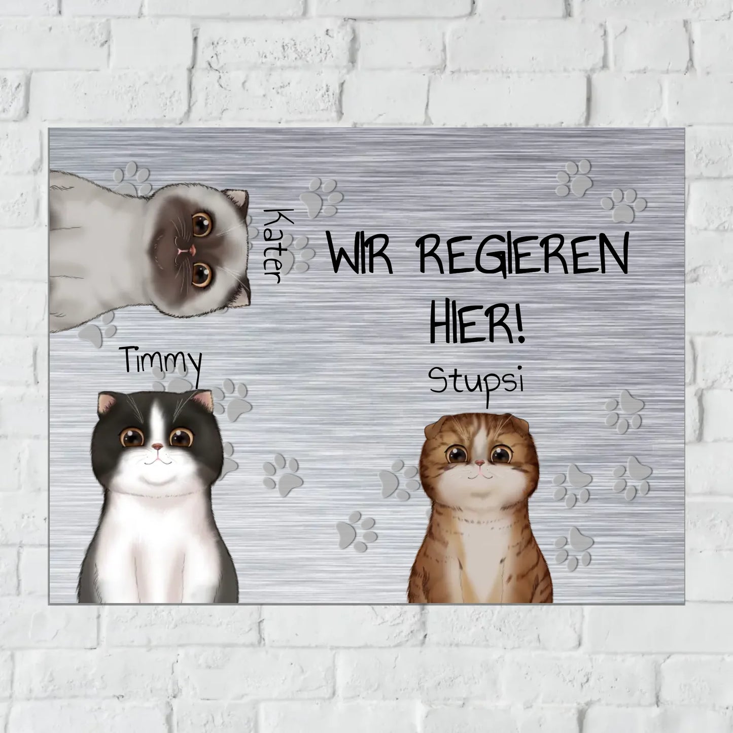 Aluminium Schild für Innen und Außen mit Löchern zur Befestigung