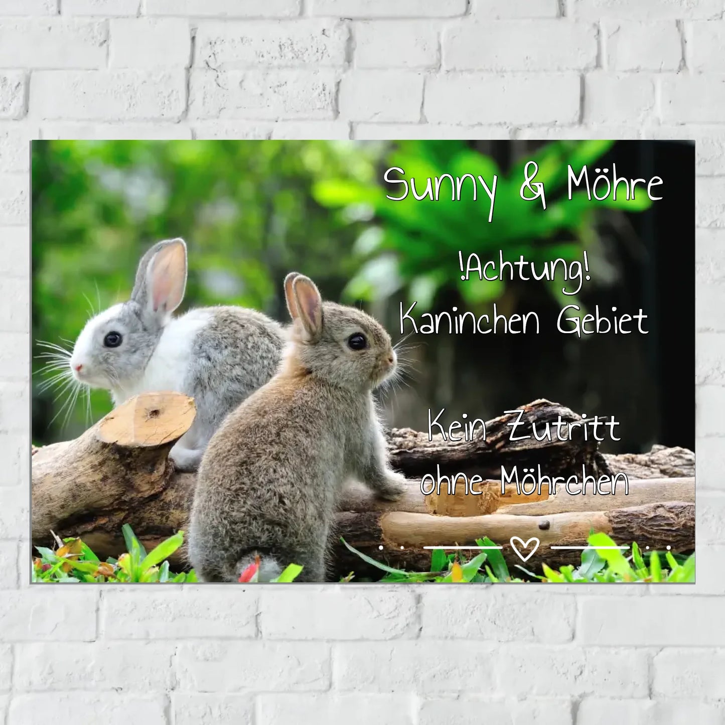 Aluminium Schild für Innen und Außen mit Löchern zur Befestigung