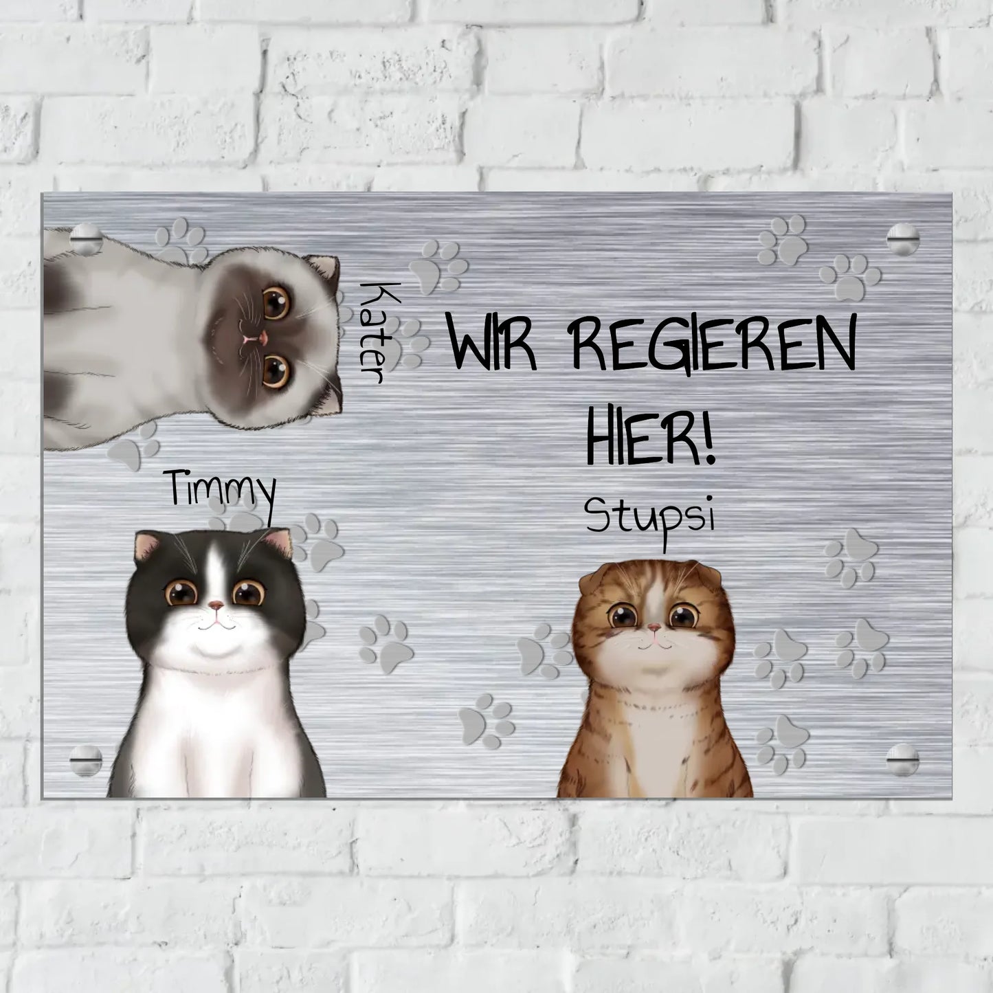 Aluminium Schild für Innen und Außen mit Löchern zur Befestigung