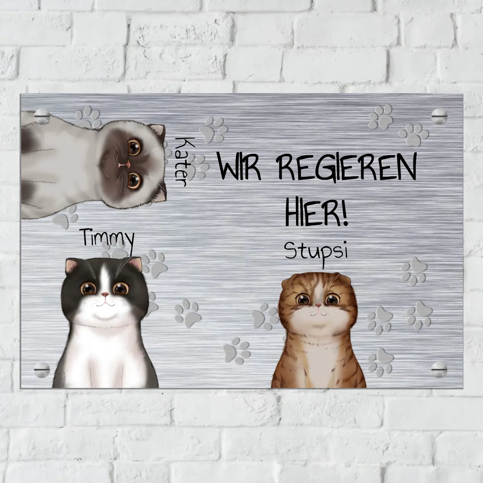 Aluminium Schild für Innen und Außen mit Löchern zur Befestigung