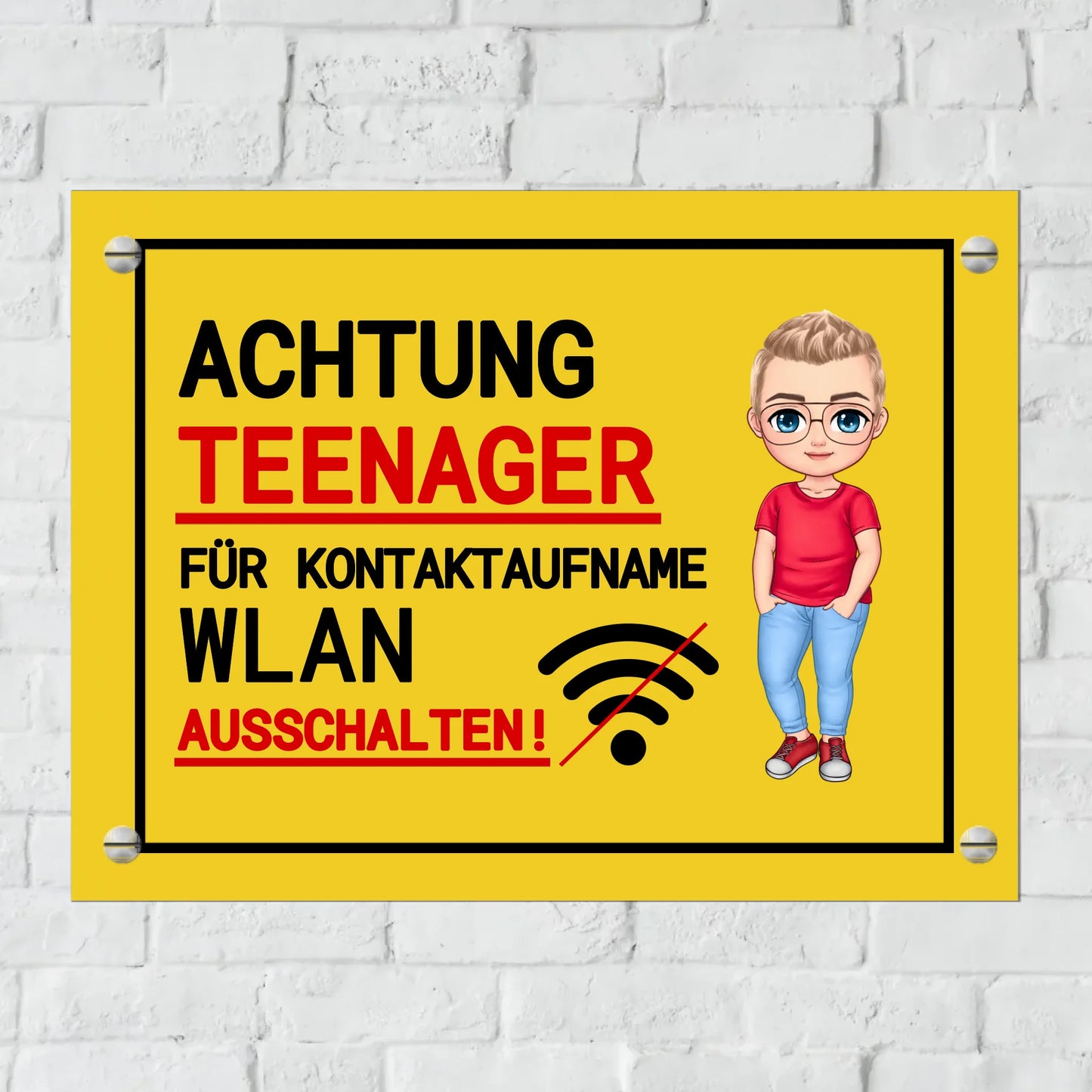 Aluminium Schild für Innen und Außen mit Löchern zur Befestigung