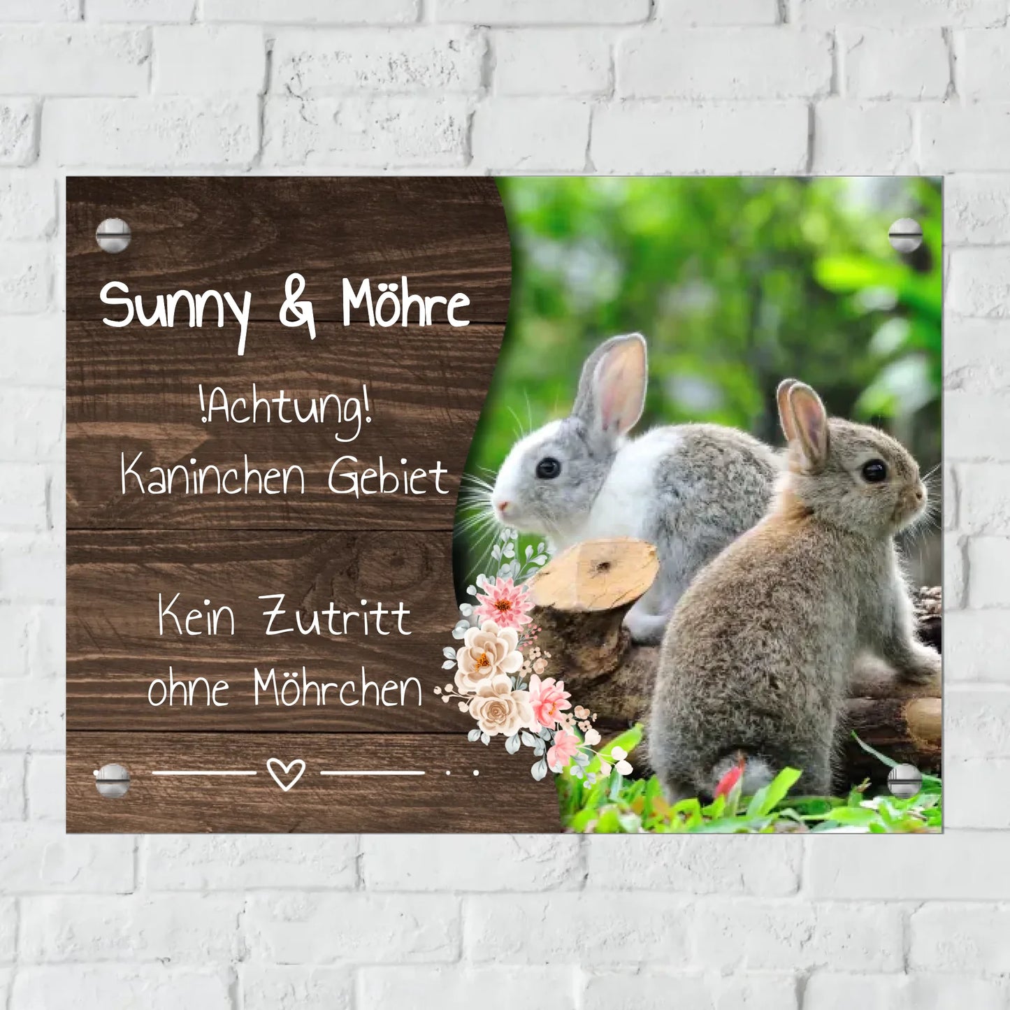 Aluminium Schild für Innen und Außen mit Löchern zur Befestigung