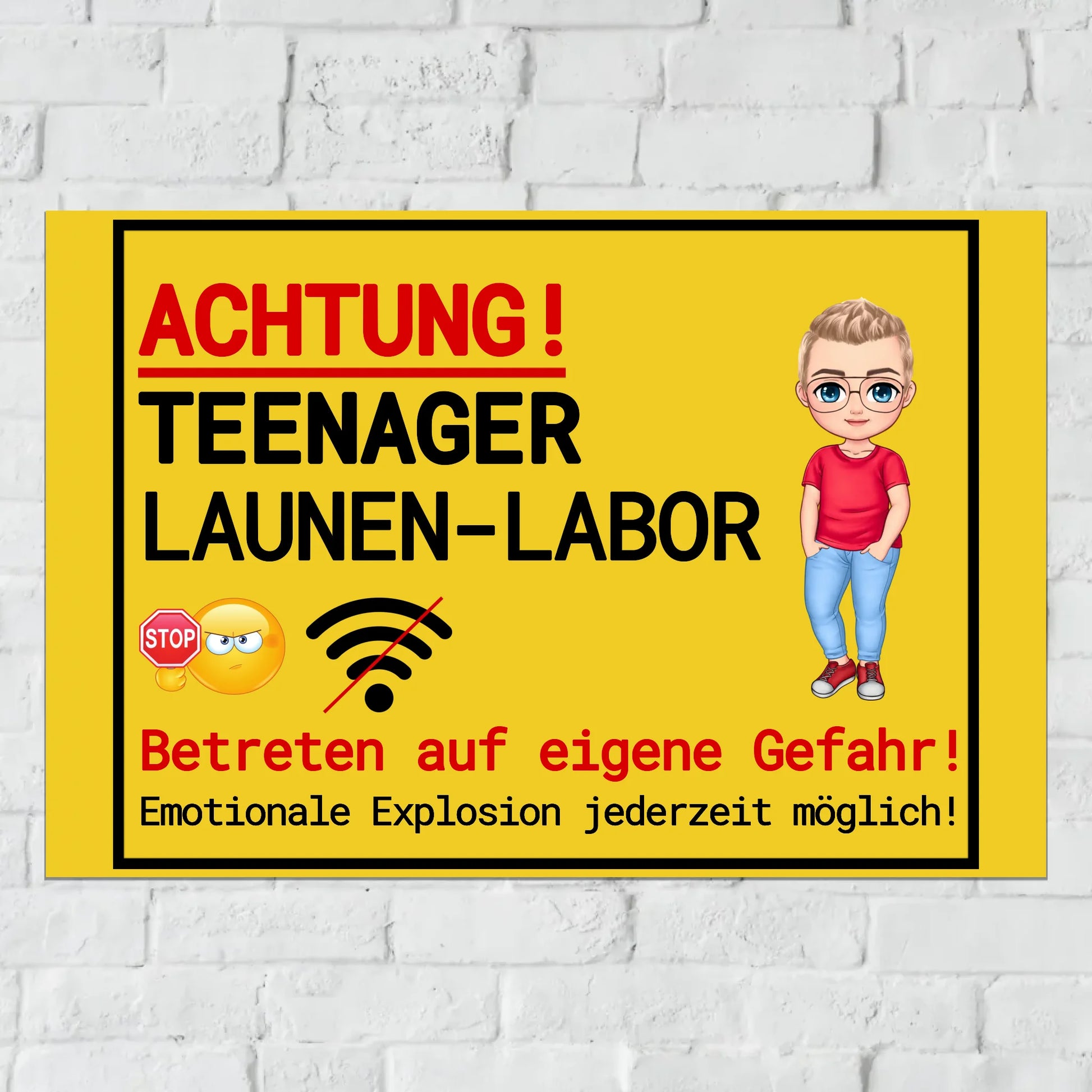 Aluminium Schild für Innen und Außen mit Löchern zur Befestigung