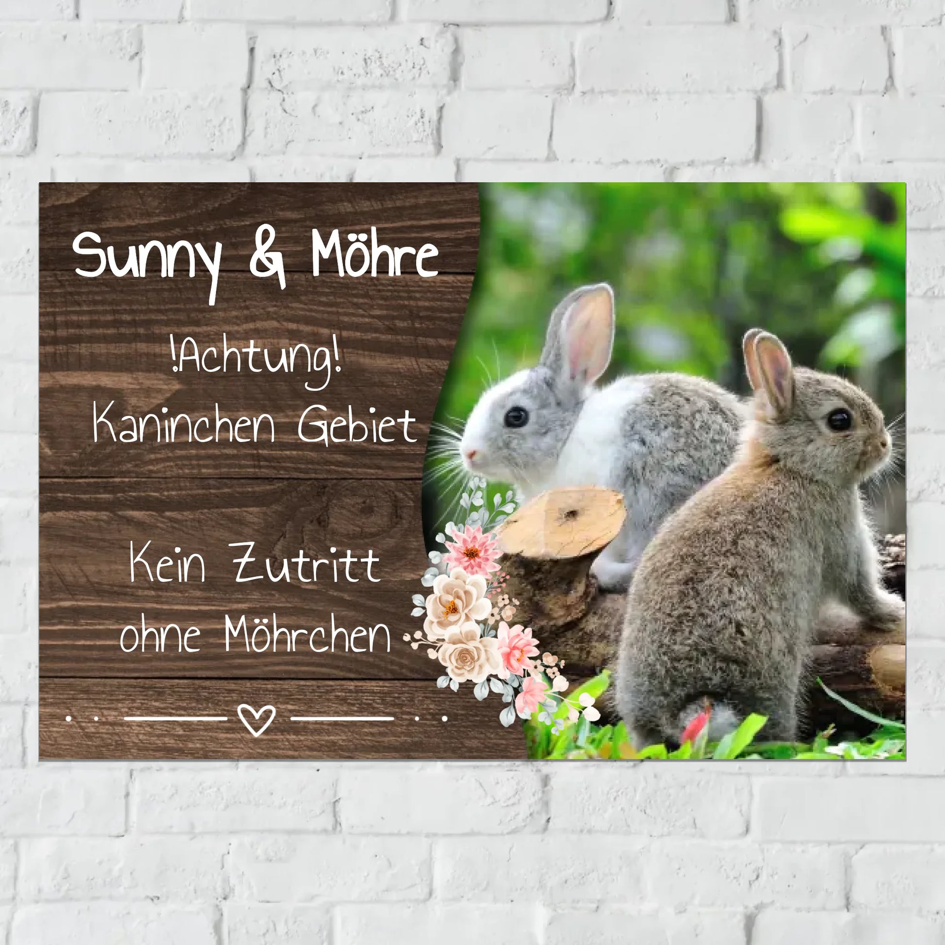 Aluminium Schild für Innen und Außen mit Löchern zur Befestigung