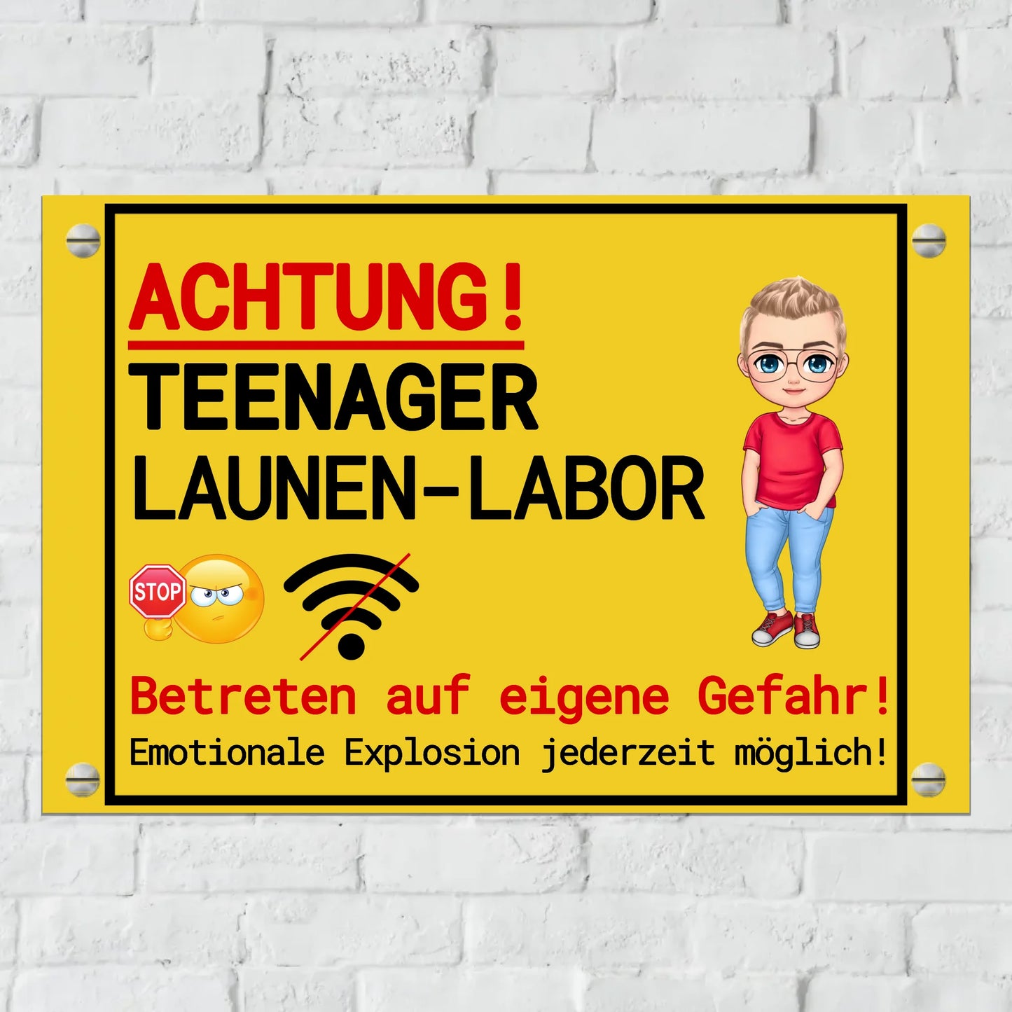 Aluminium Schild für Innen und Außen mit Löchern zur Befestigung