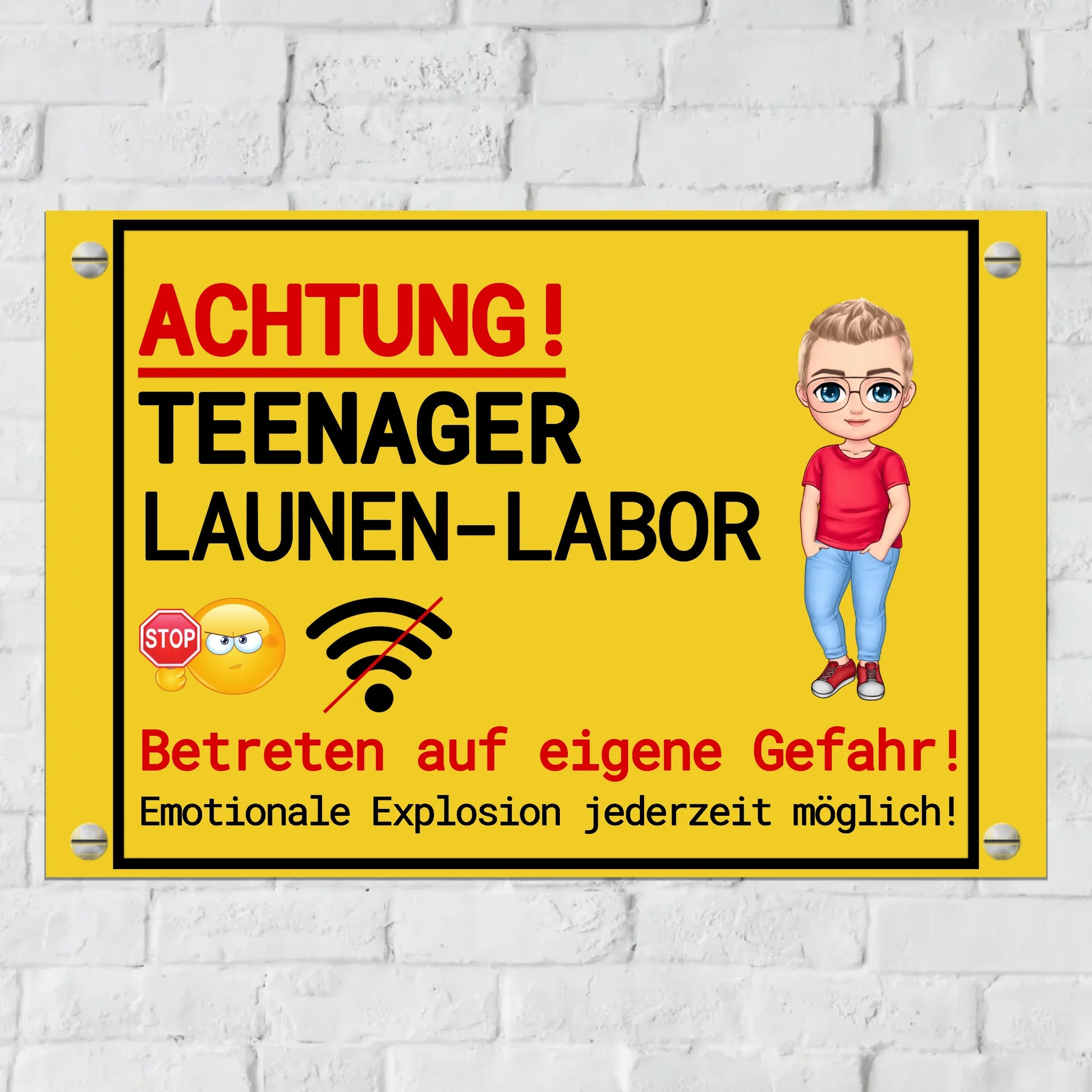 Aluminium Schild für Innen und Außen mit Löchern zur Befestigung