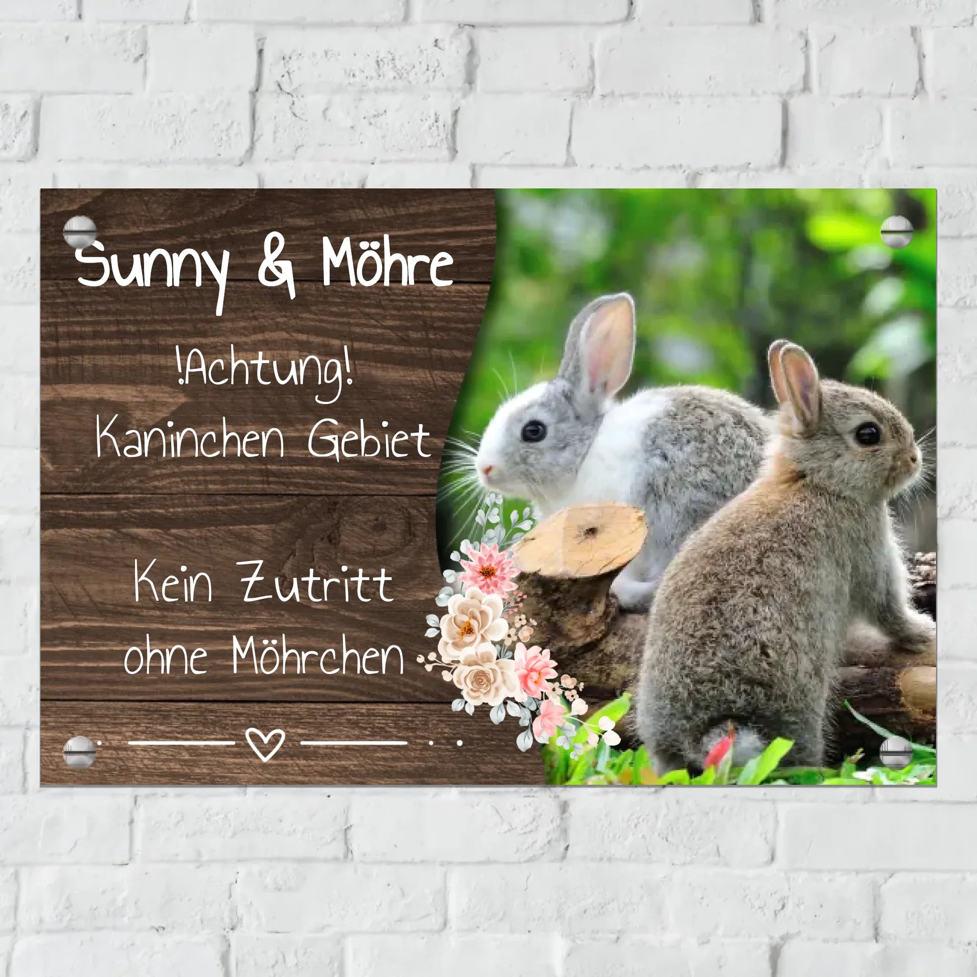 Aluminium Schild für Innen und Außen mit Löchern zur Befestigung