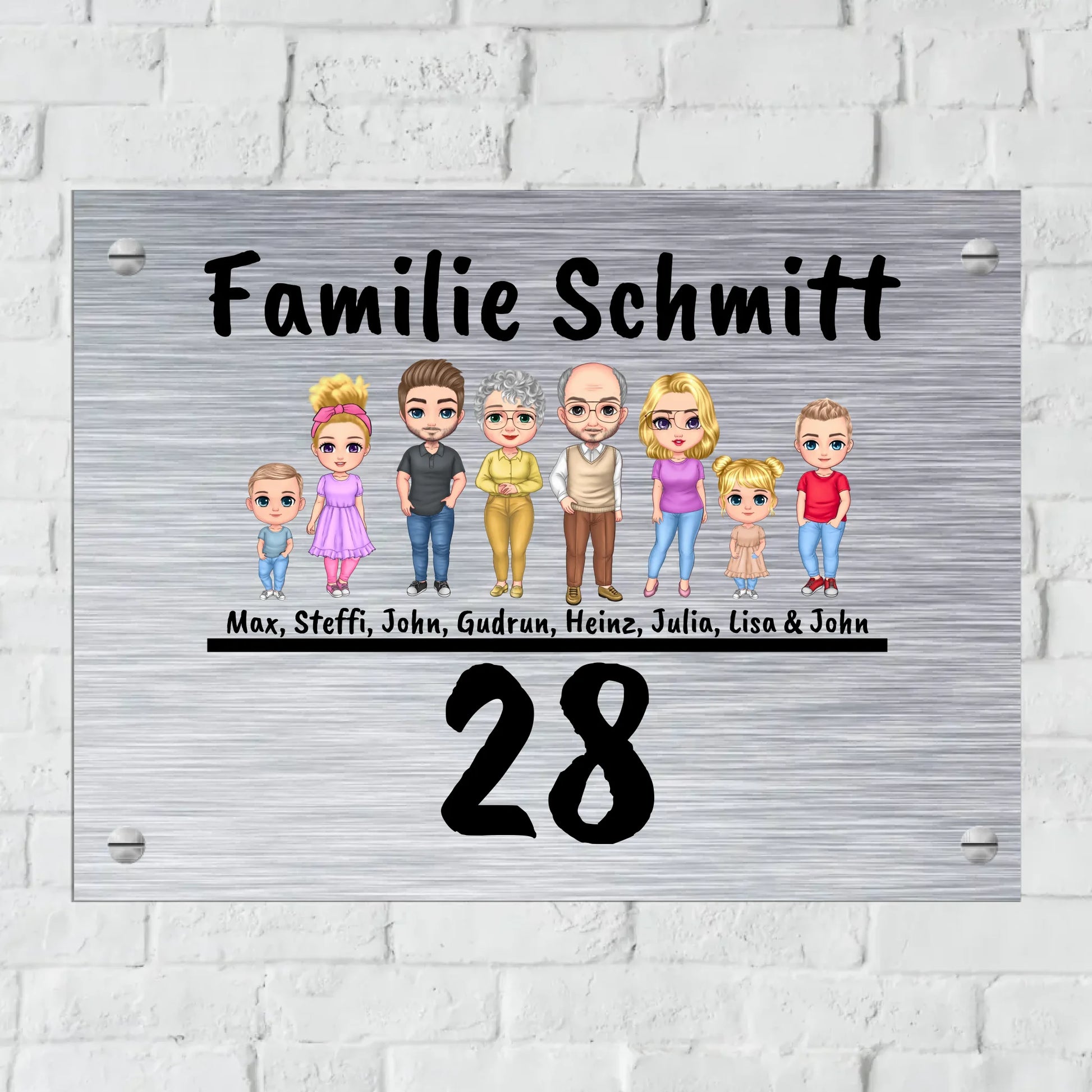 Aluminium Schild für Innen und Außen mit Löchern zur Befestigung