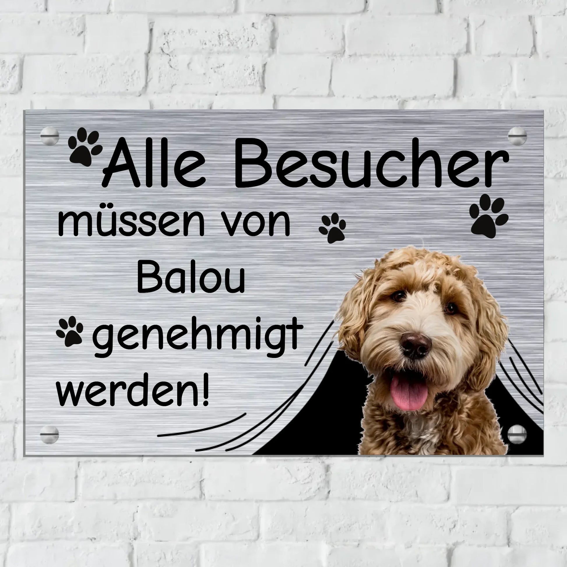 Aluminium Schild für Innen und Außen mit Löchern zur Befestigung