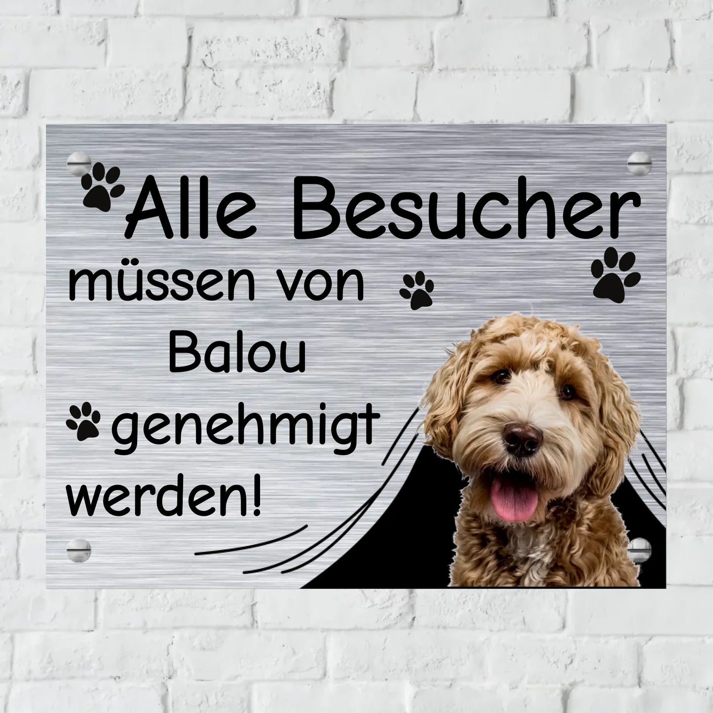 Aluminium Schild für Innen und Außen mit Löchern zur Befestigung