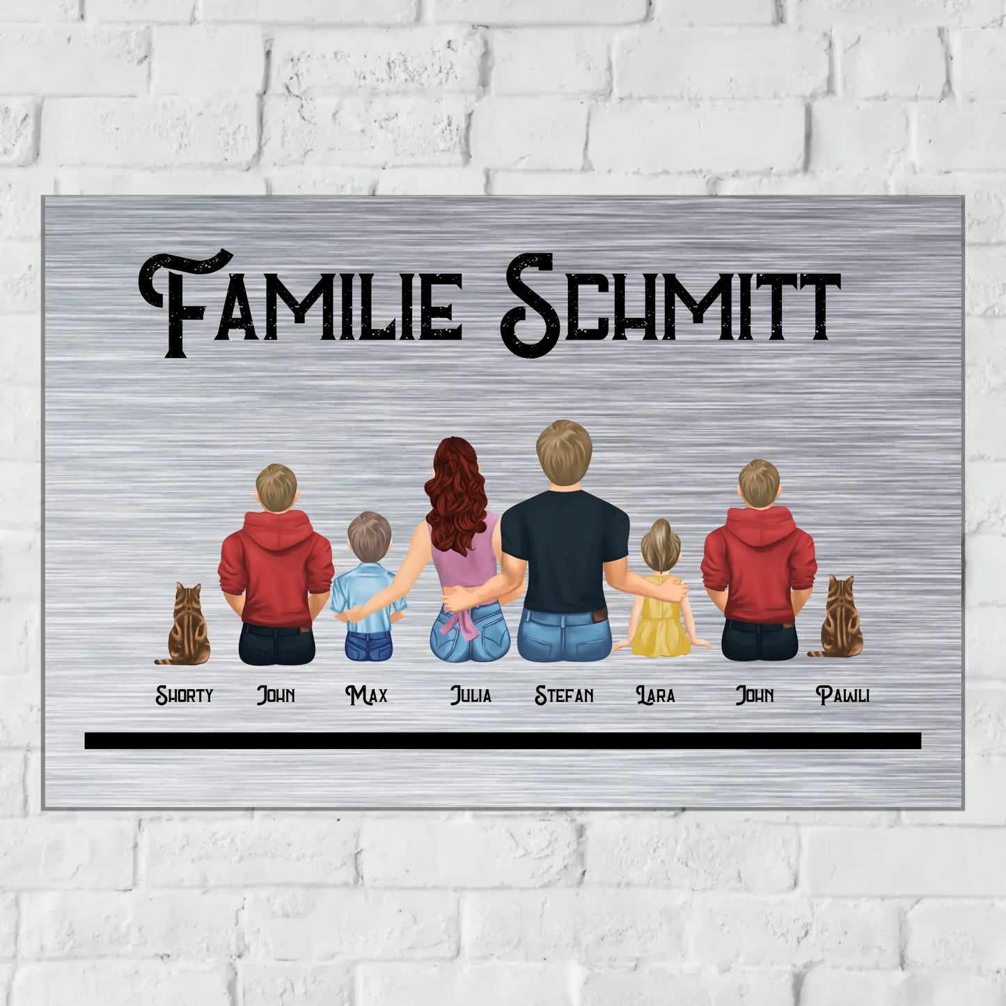 Personalisiertes Schild: Familie - Individuelles Türschild mit Hausnummer | Personalize Palace