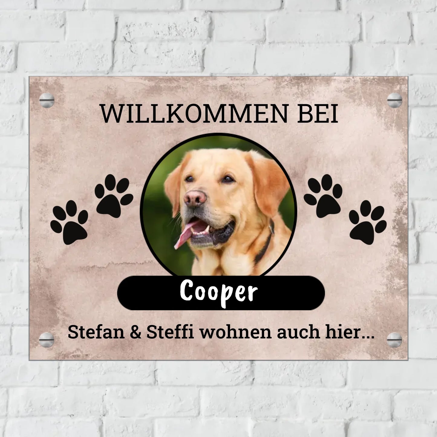 Türschild mit Löchern zum Befestigen für Innen und Außen