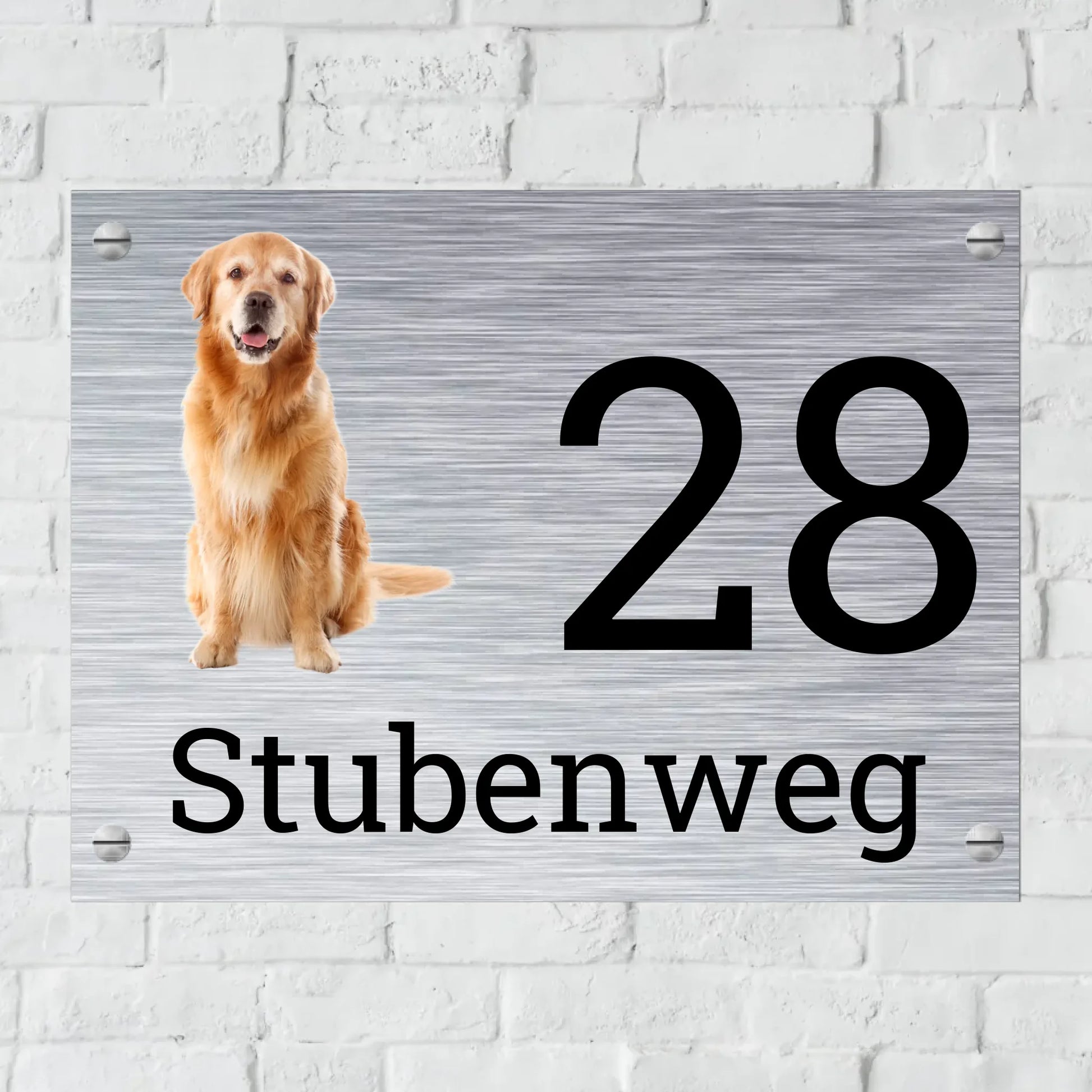 Aluminium Schild für Innen und Außen mit Löchern zur Befestigung
