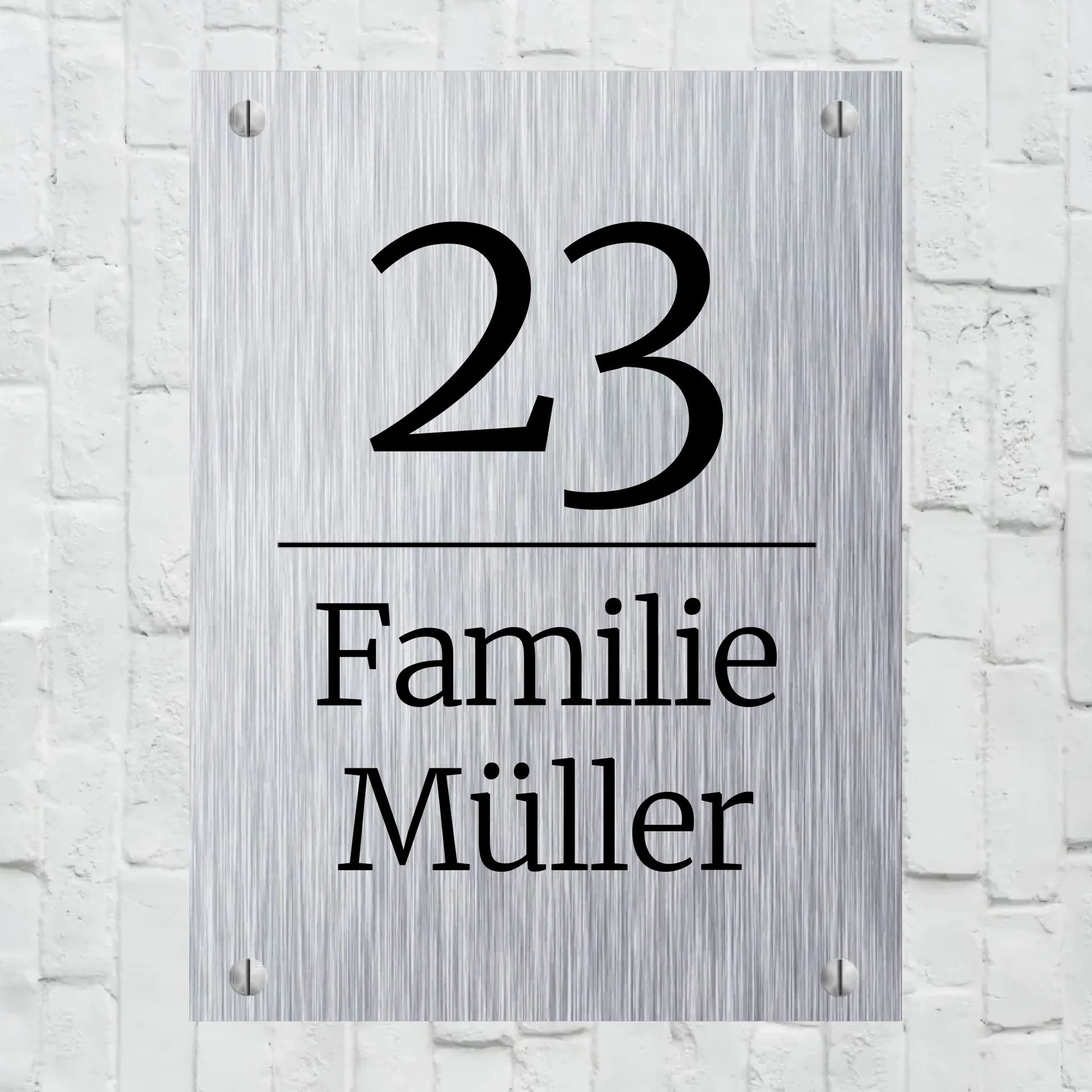 Aluminium Schild für Innen und Außen mit Löchern zur Befestigung