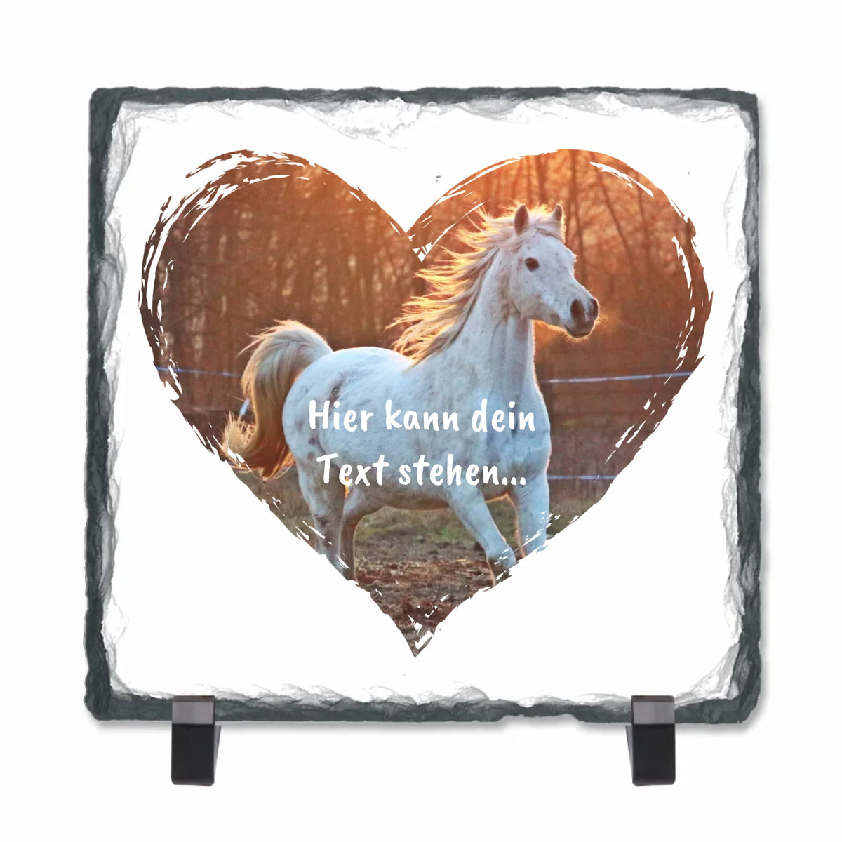 Herzfoto und Text - deine individuelle Natur Schieferplatte | Personalize Palace