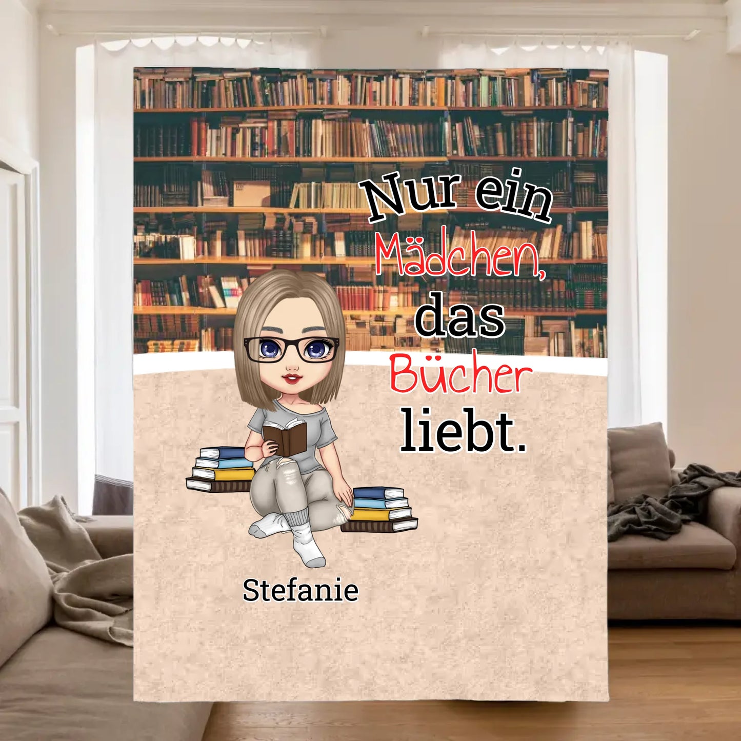 Leseratte, nur ein Mädchen mit einem Buch - individuelle Decke