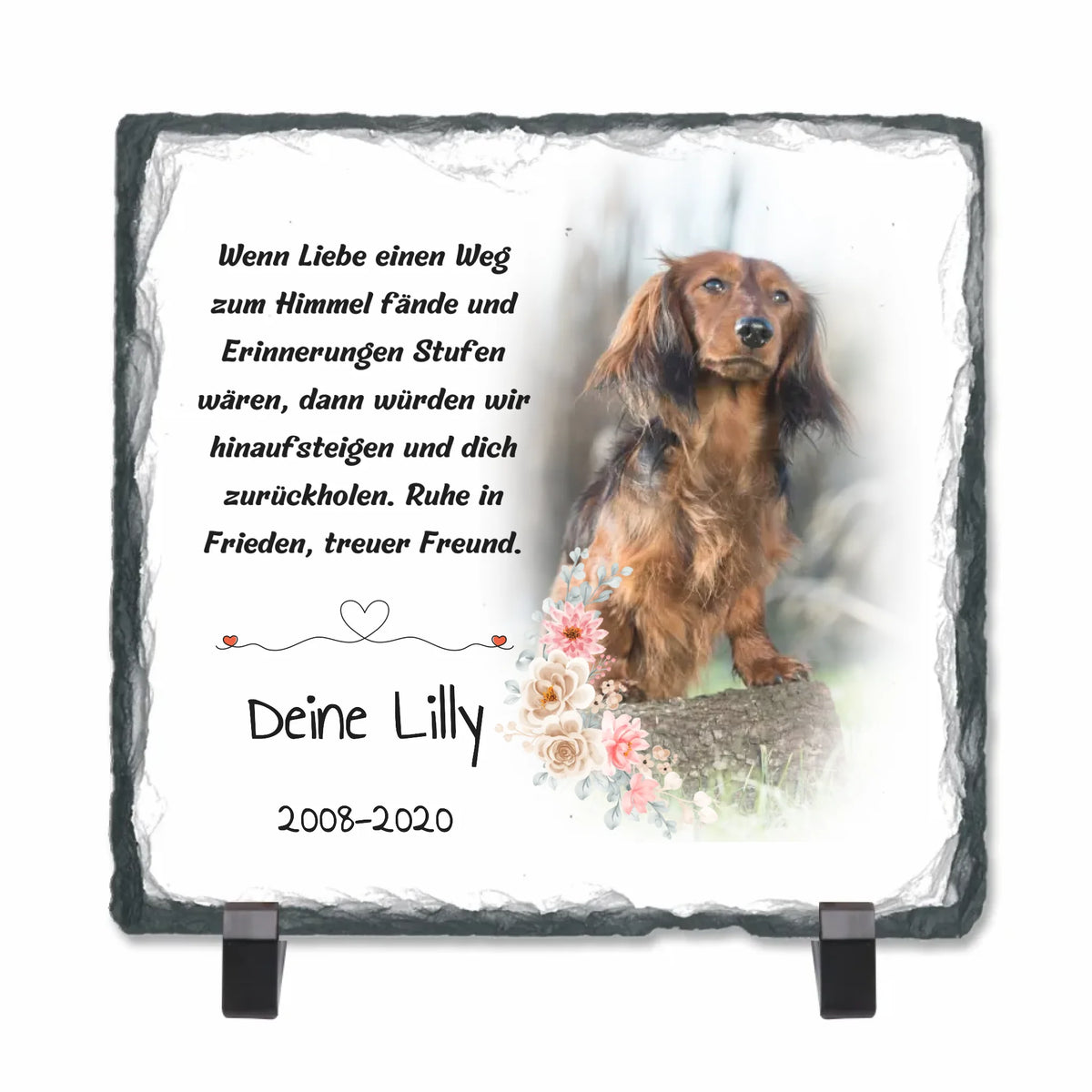 Hunde-Trauerschild und Gedenktafel aus Schiefer - individuelle Schieferplatte | Personalize Palace