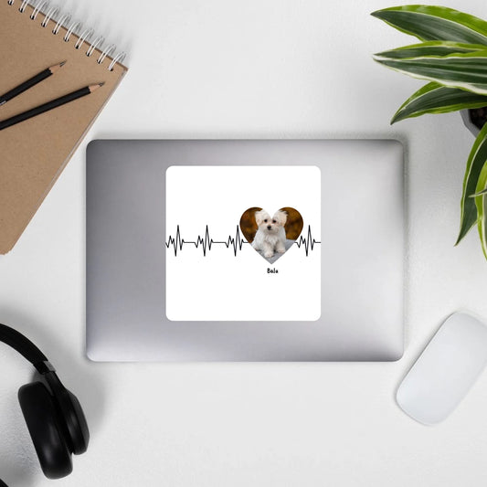 Herzschlag für Tiere Aufkleber - individueller Sticker oder Autoaufkleber