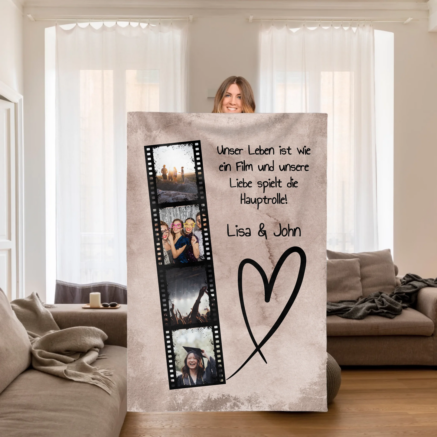 Fotorolle, Fotobox, Fotodecke, Leben, Liebe, Film - Individuelle Decke