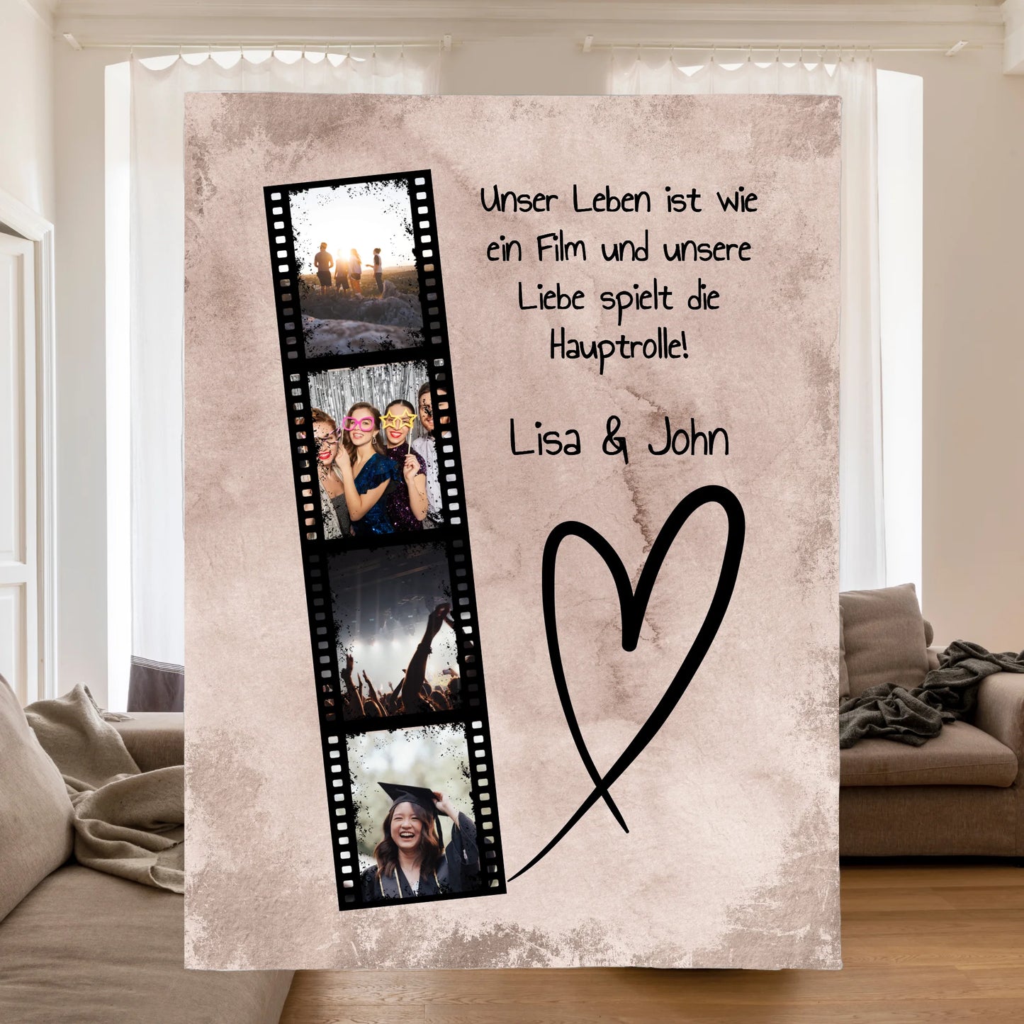 Fotorolle, Fotobox, Fotodecke, Leben, Liebe, Film - Individuelle Decke