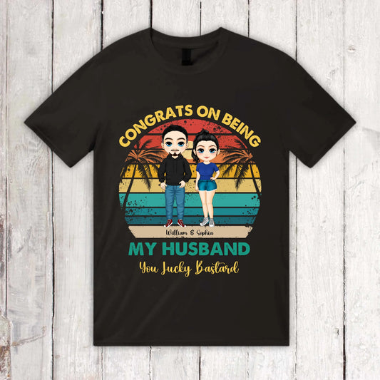 You lucky Bastard | für Paare, JGAs - individuelles T-Shirt