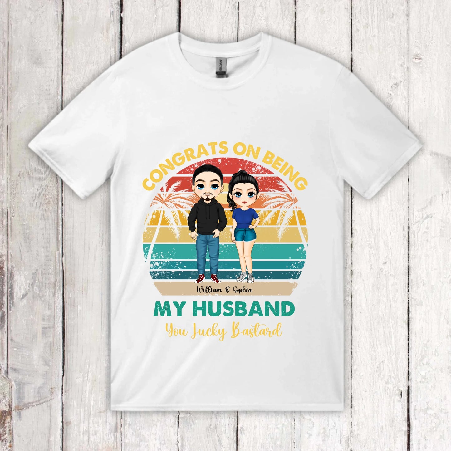 You lucky Bastard | für Paare, JGAs - individuelles T-Shirt