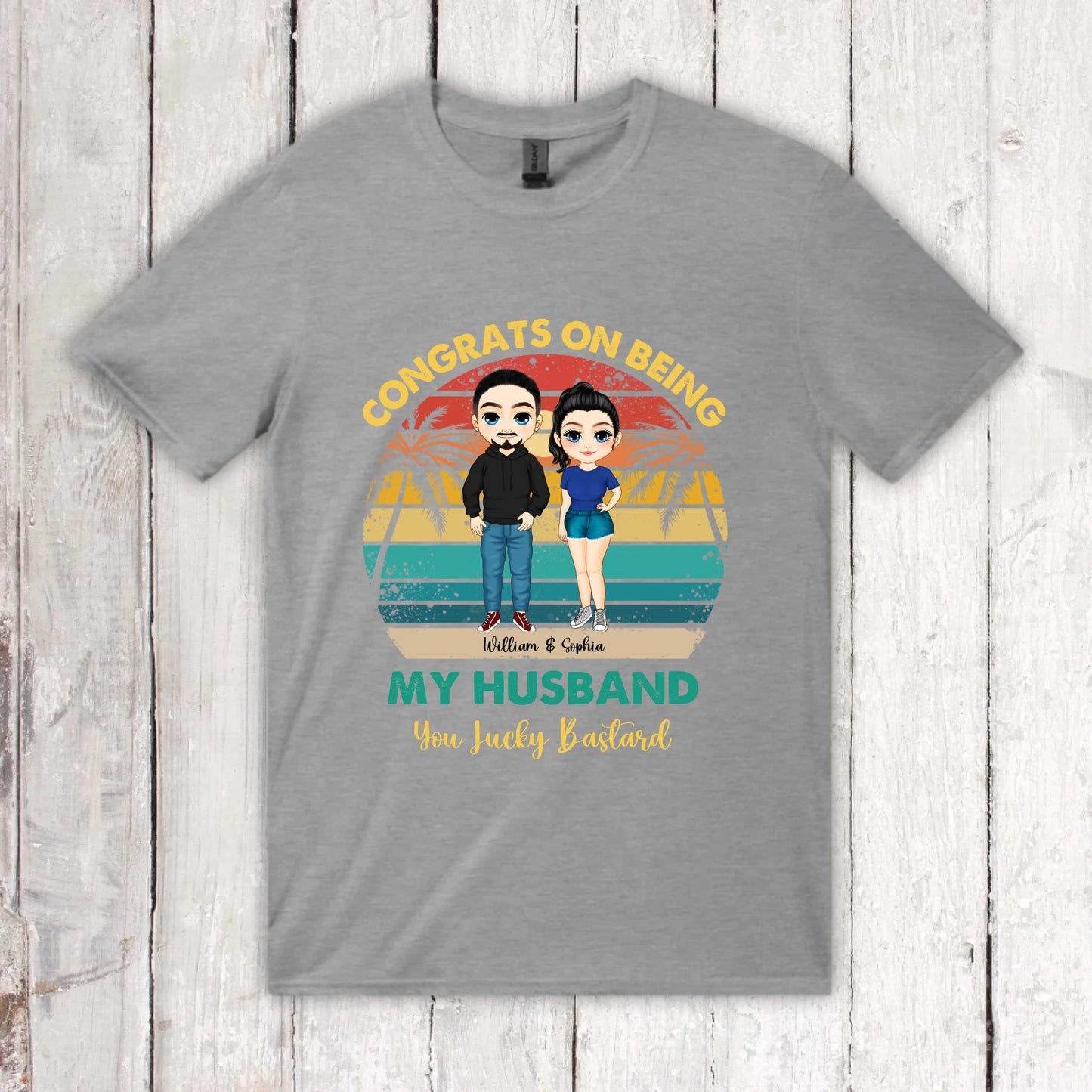You lucky Bastard | für Paare, JGAs - individuelles T-Shirt