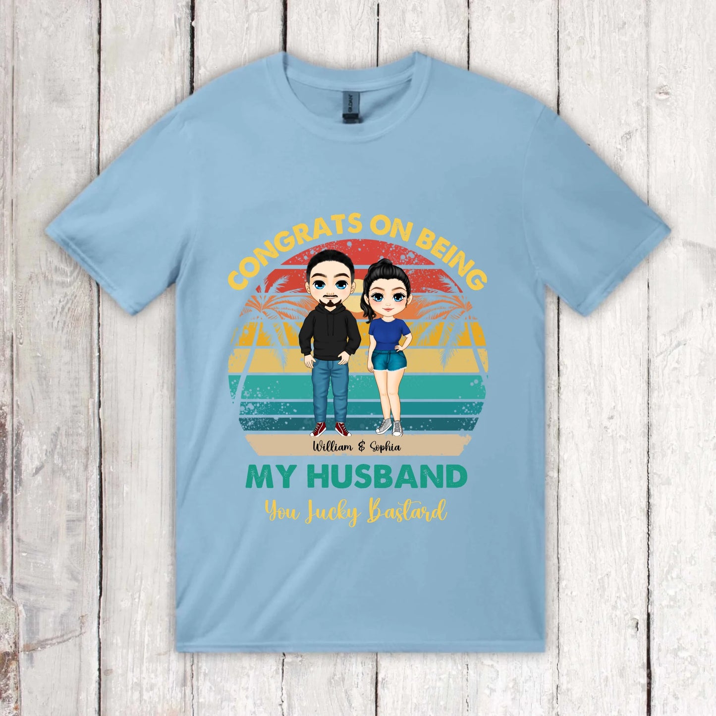 You lucky Bastard | für Paare, JGAs - individuelles T-Shirt