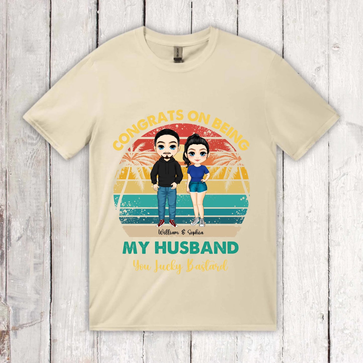 You lucky Bastard | für Paare, JGAs - individuelles T-Shirt
