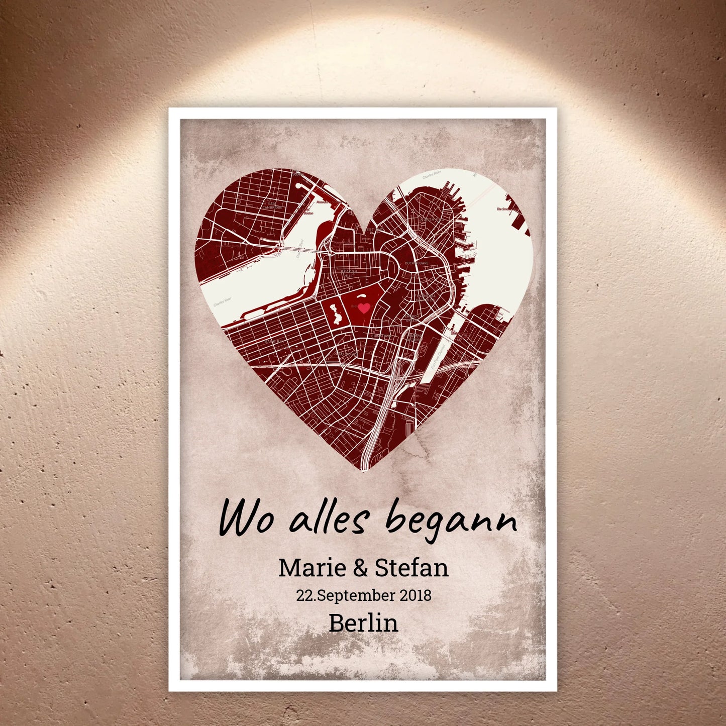 Wo alles begann - individuelles Poster mit Galerierahmen