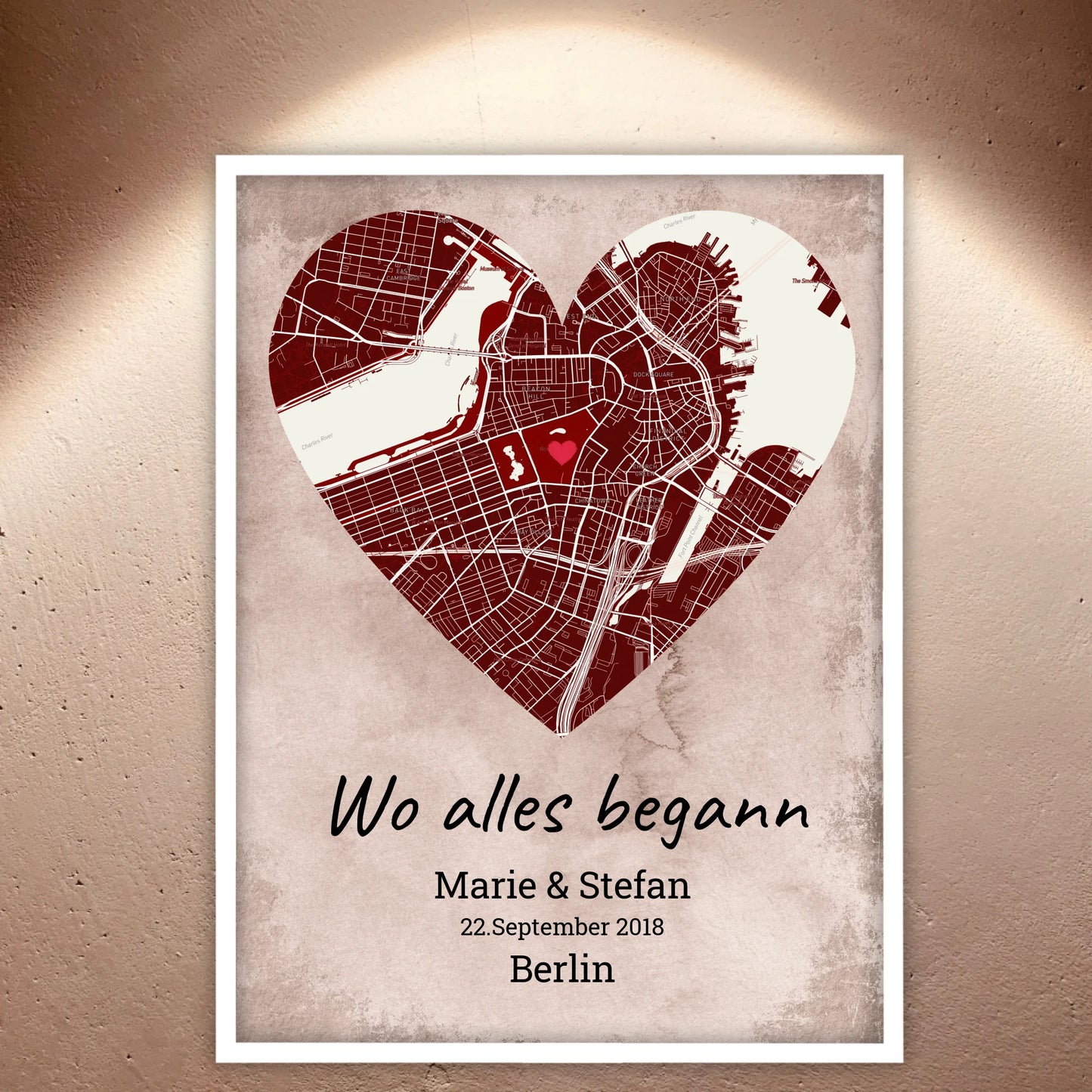 Wo alles begann - individuelles Poster mit Galerierahmen