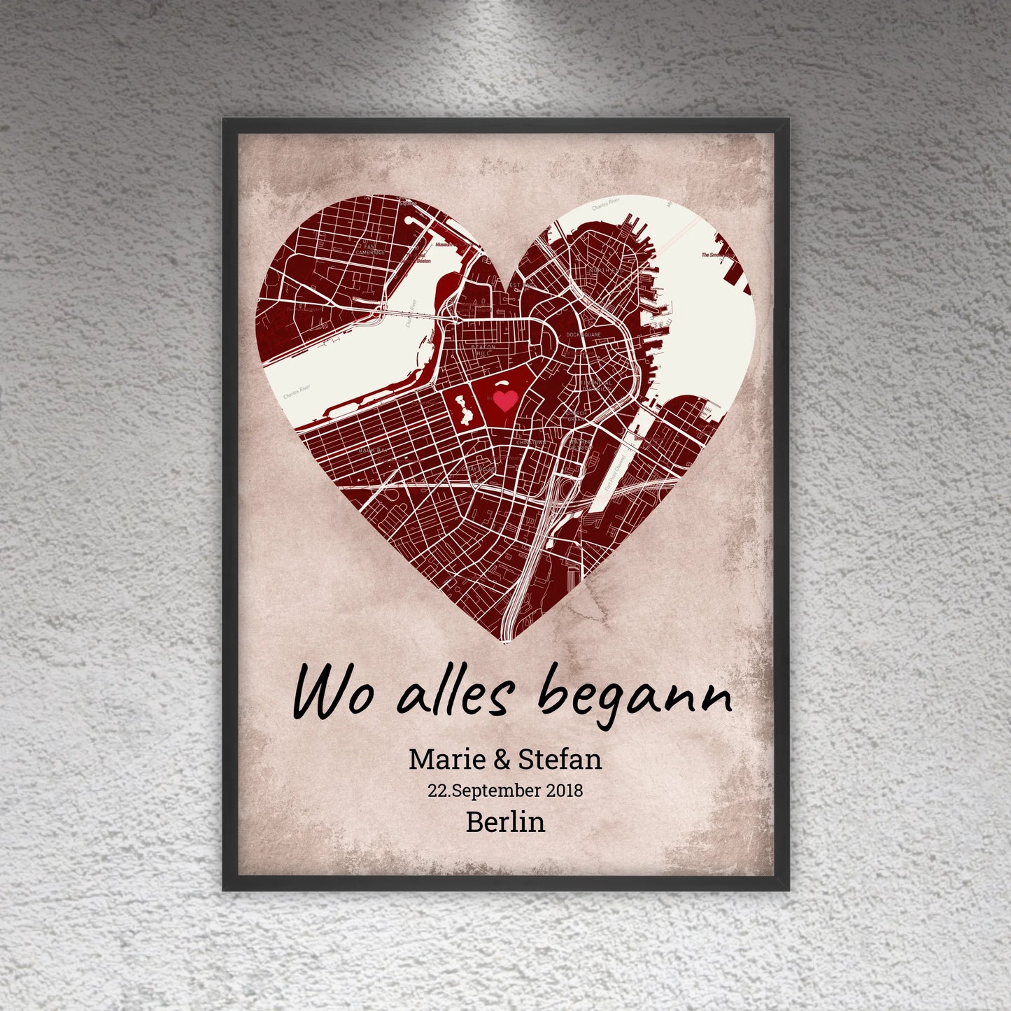 Wo alles begann - individuelles Poster mit Galerierahmen