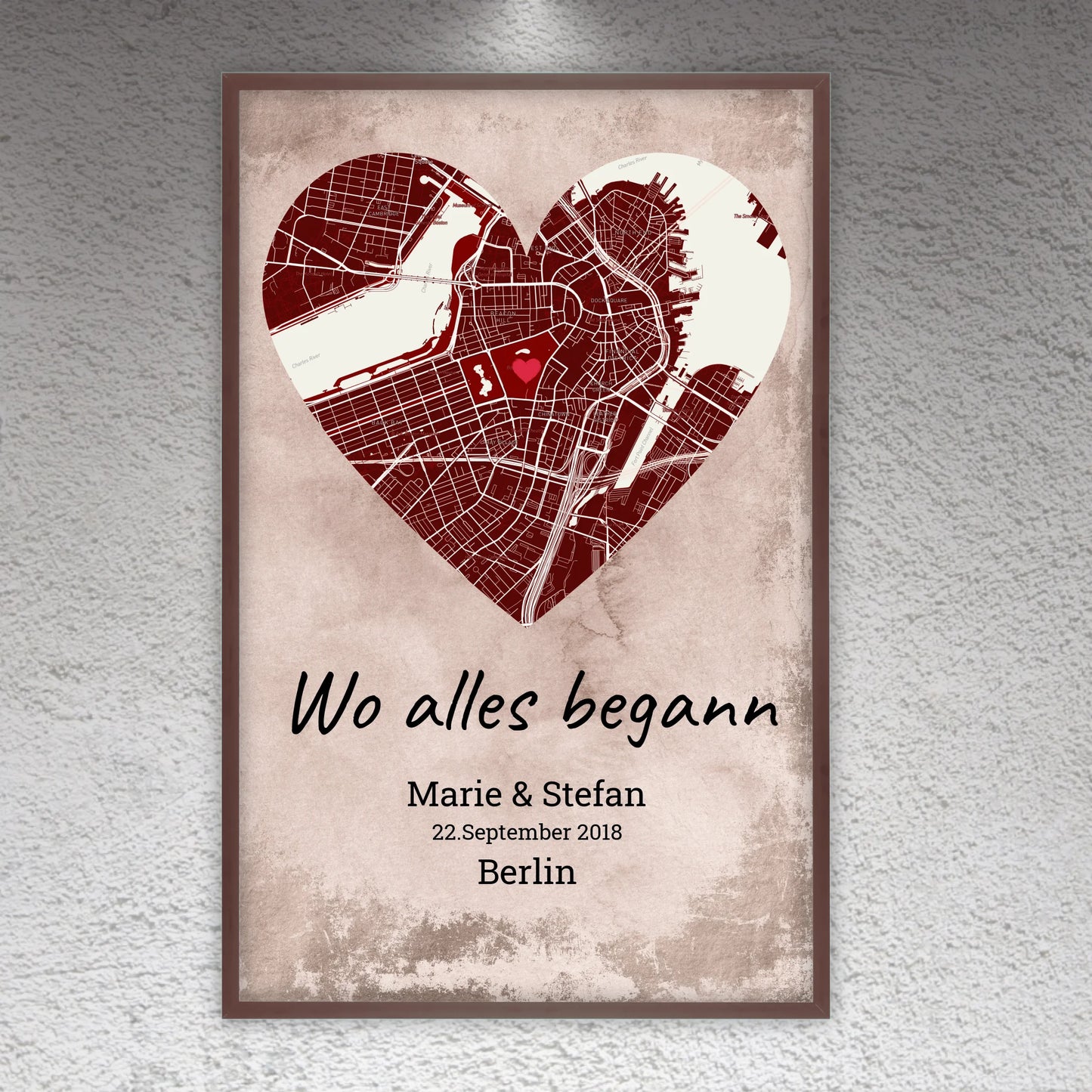 Wo alles begann - individuelles Poster mit Galerierahmen