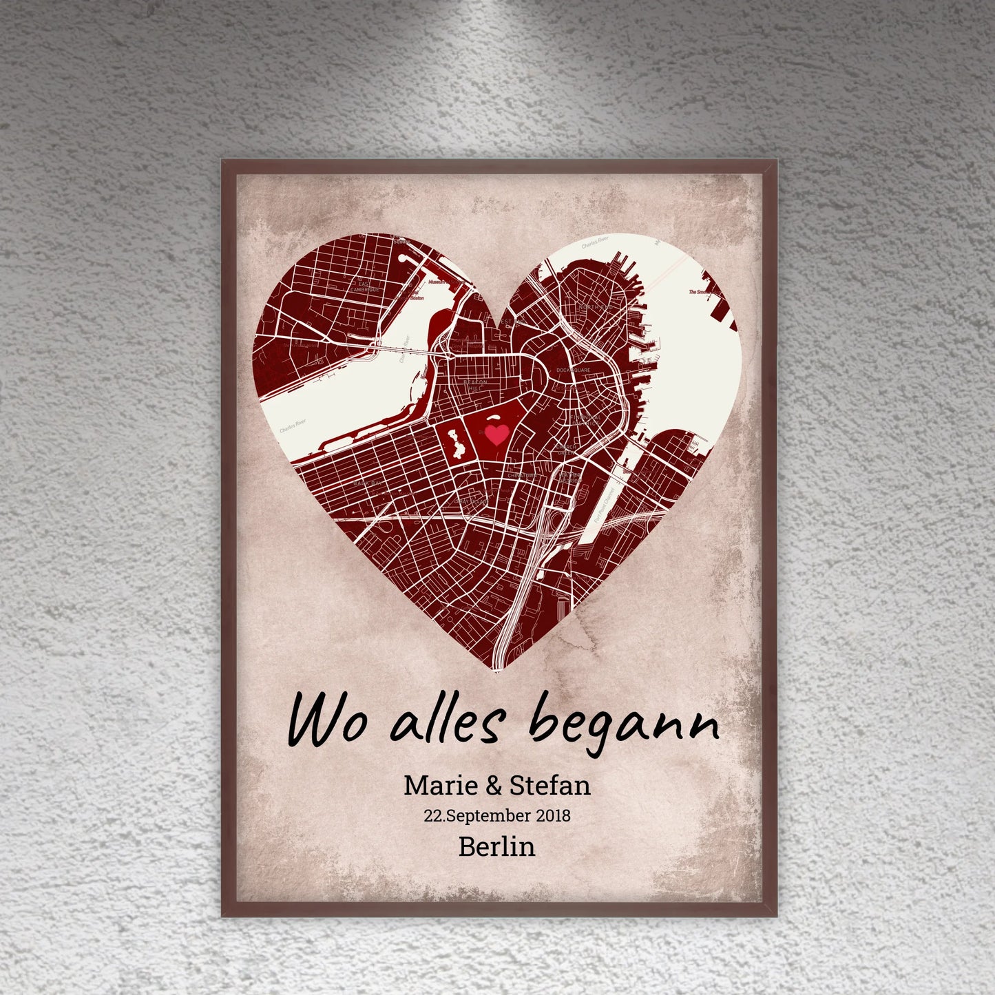 Wo alles begann - individuelles Poster mit Galerierahmen