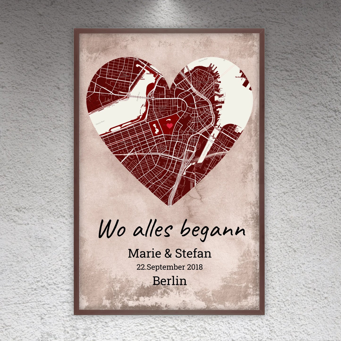 Wo alles begann - individuelles Poster mit Galerierahmen