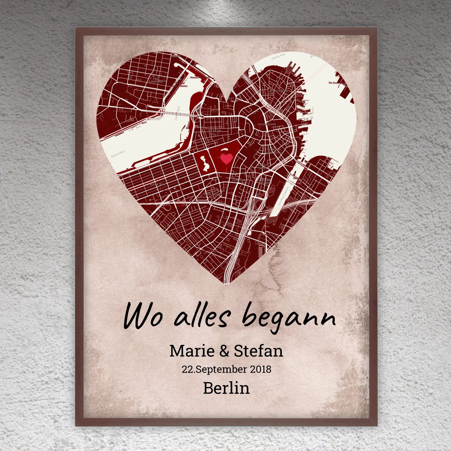 Wo alles begann - individuelles Poster mit Galerierahmen