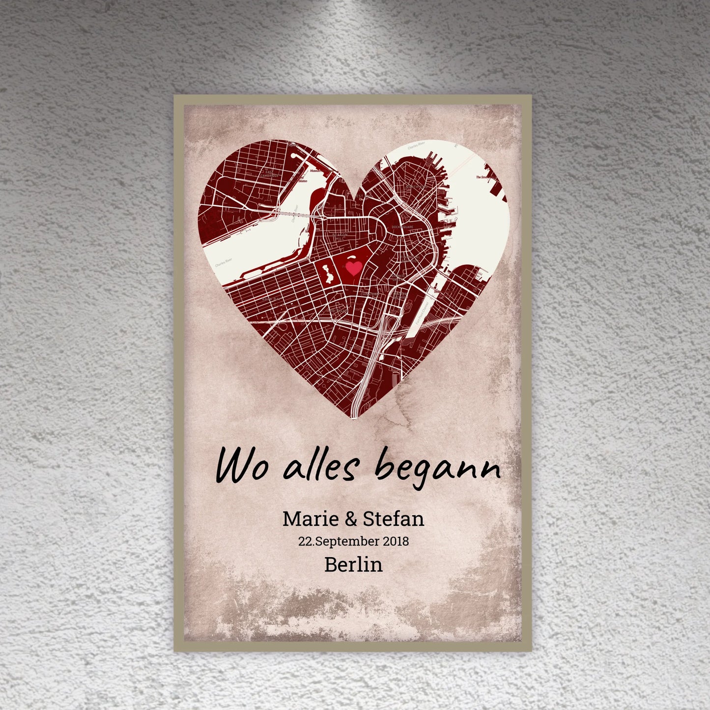 Wo alles begann - individuelles Poster mit Galerierahmen