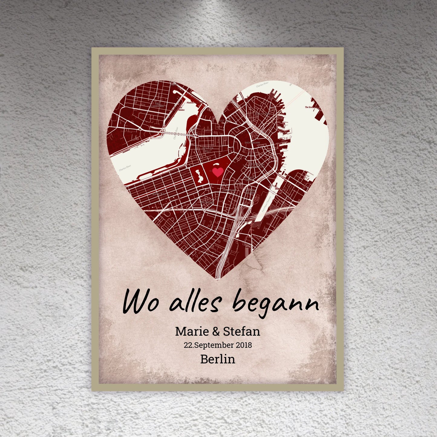 Wo alles begann - individuelles Poster mit Galerierahmen
