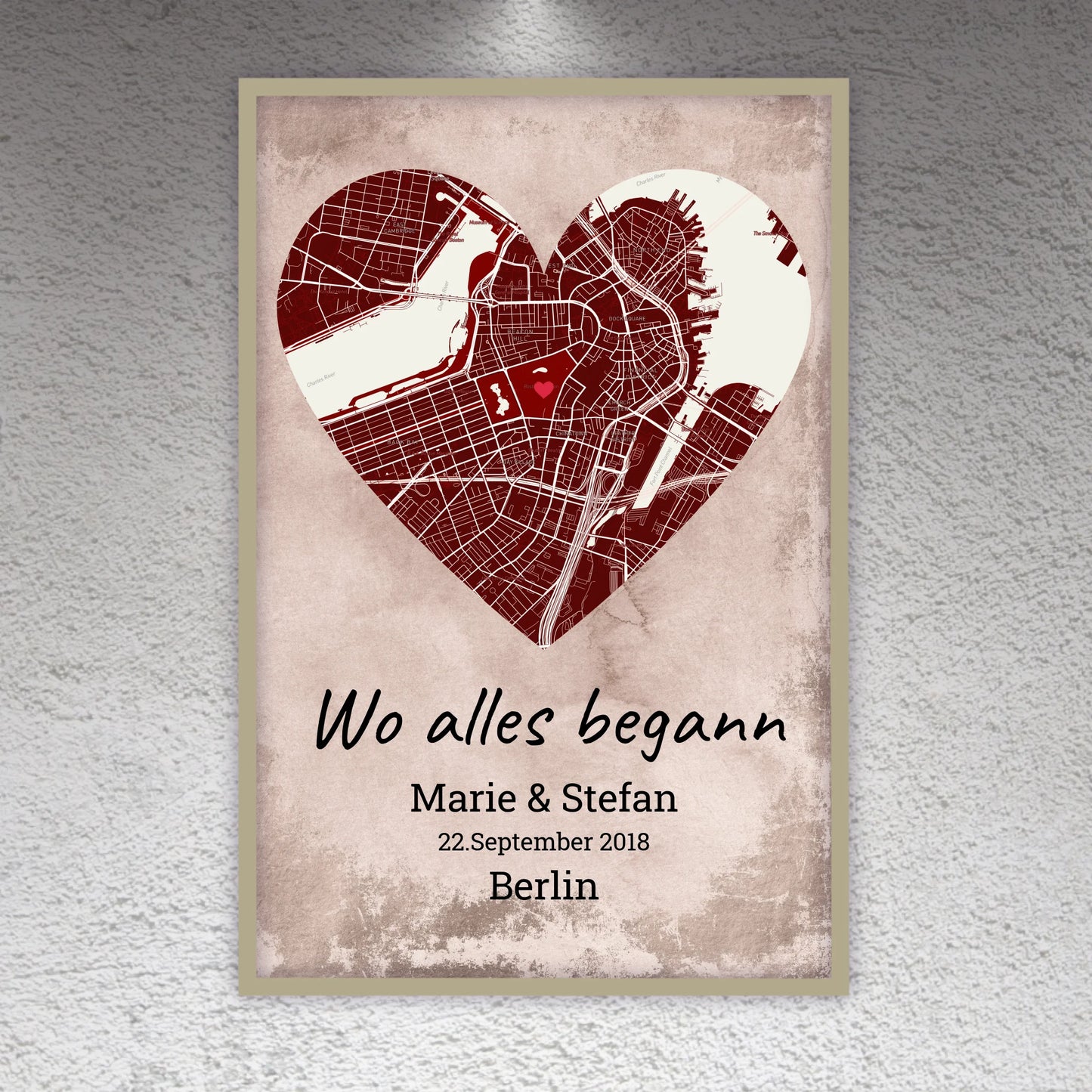 Wo alles begann - individuelles Poster mit Galerierahmen