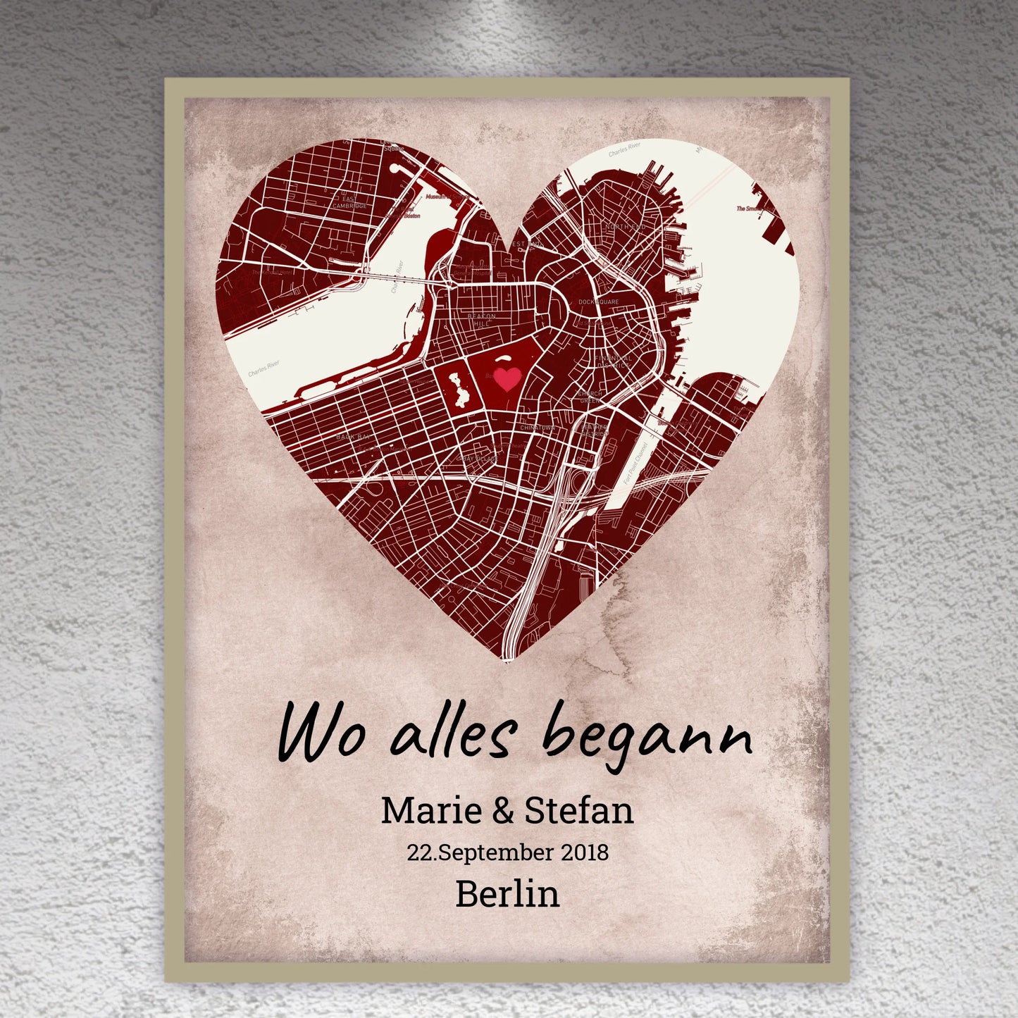 Wo alles begann - individuelles Poster mit Galerierahmen