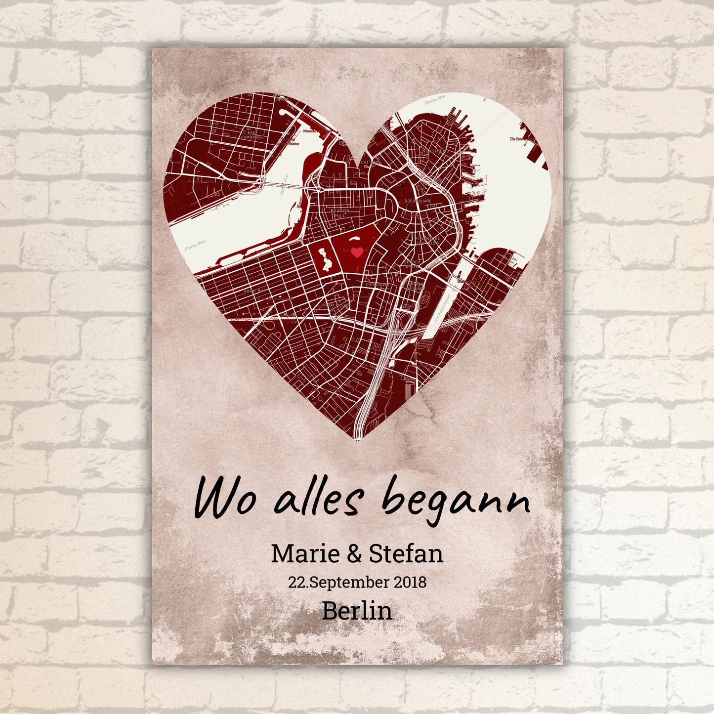 Wo alles begann - individuelles Poster mit Galerierahmen