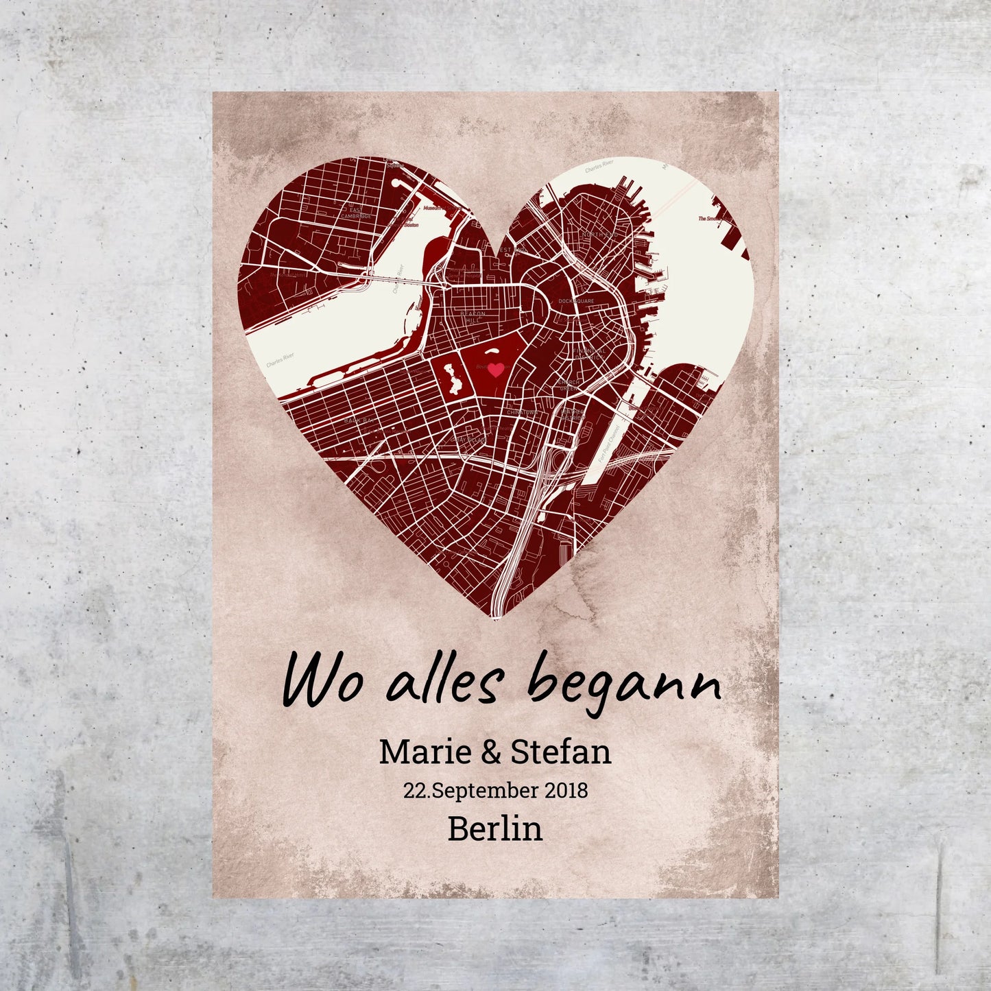 Wo alles begann - individuelles Poster mit Galerierahmen