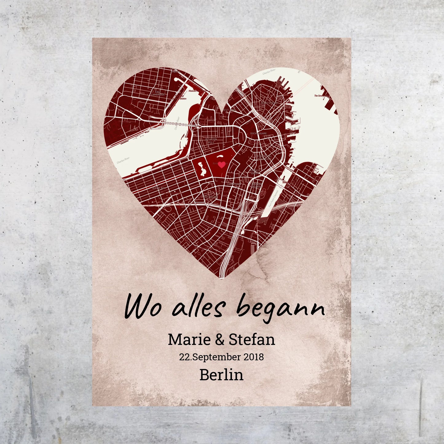 Wo alles begann - individuelles Poster mit Galerierahmen