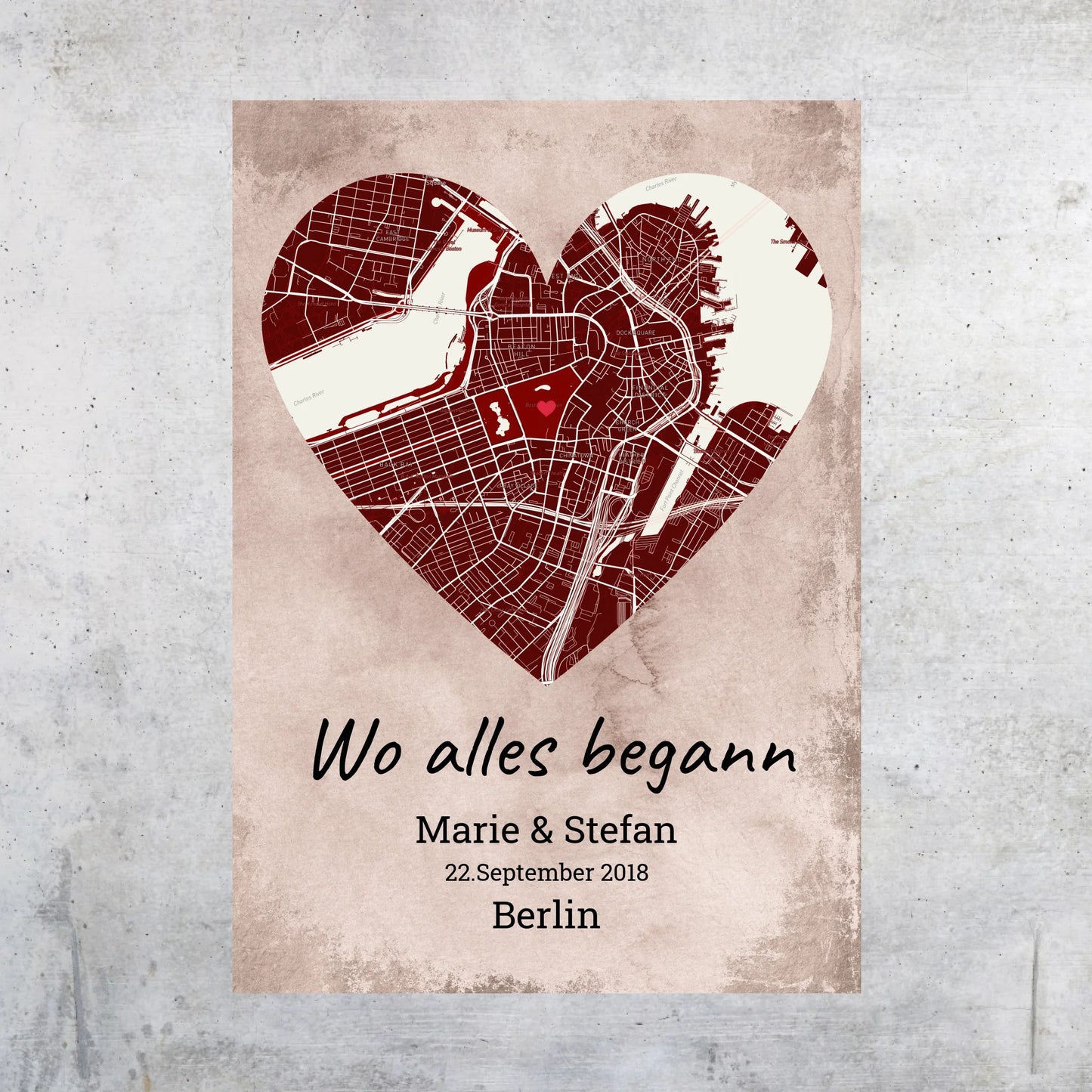Wo alles begann - individuelles Poster mit Galerierahmen