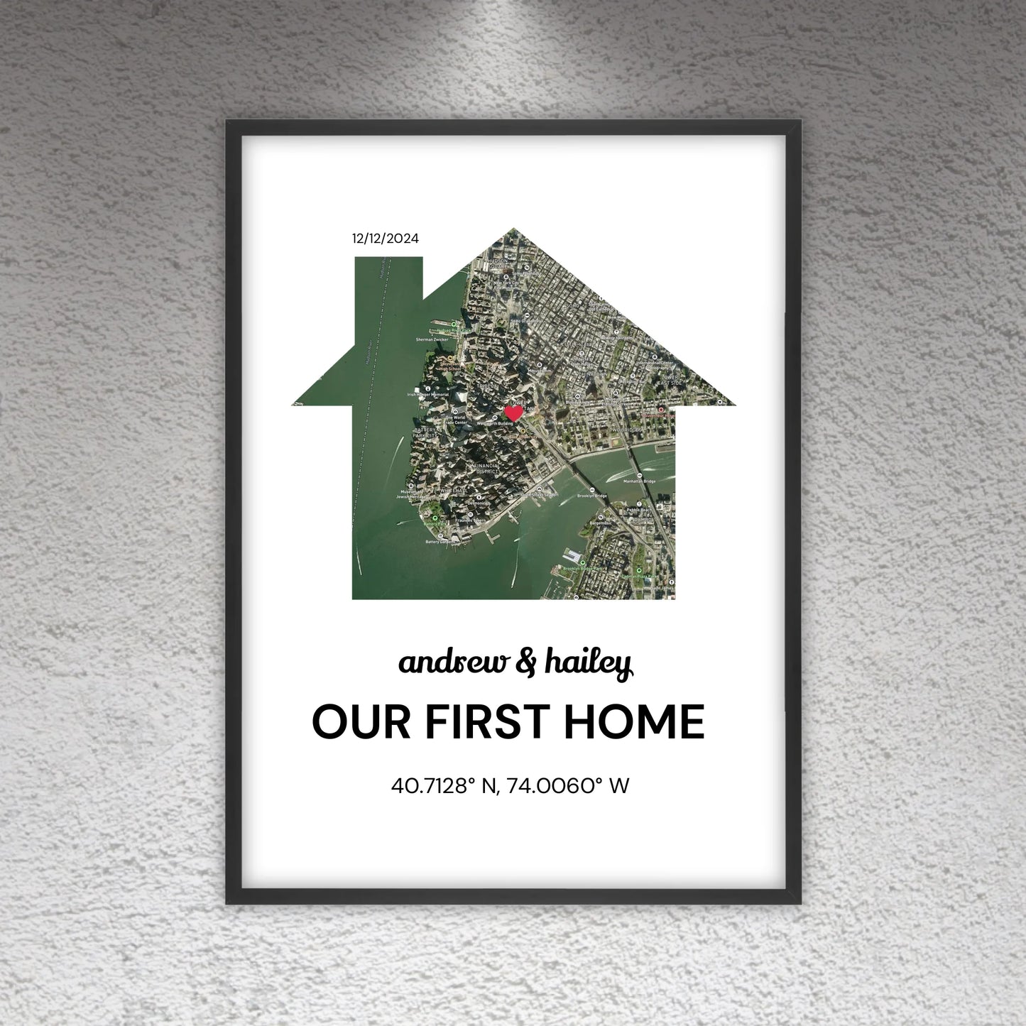 Unser erstes Zuhause - individuelles Stadtkarten-Poster