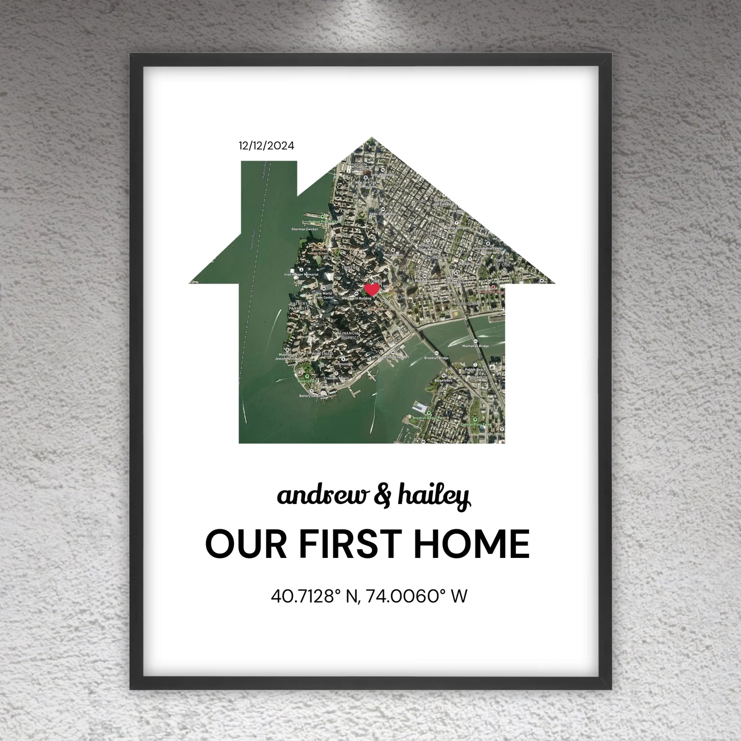 Unser erstes Zuhause - individuelles Stadtkarten-Poster