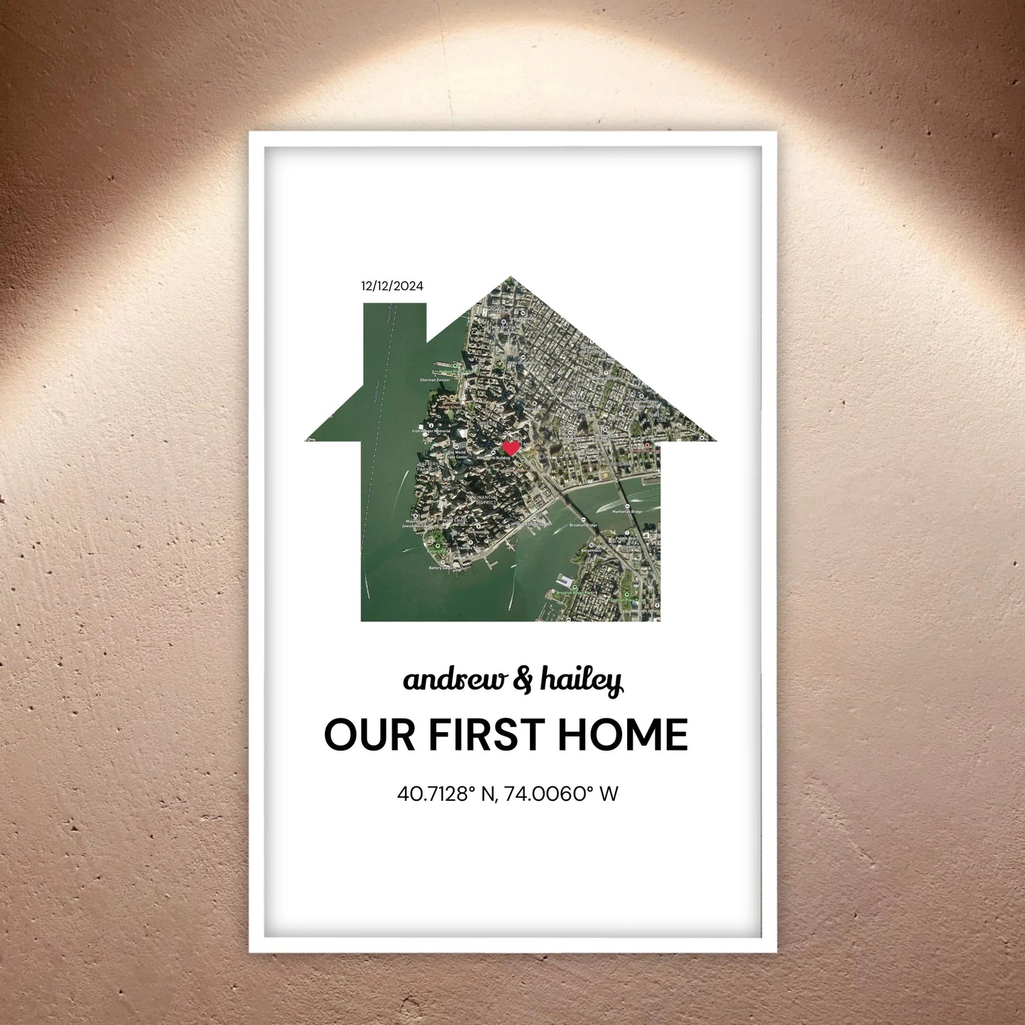 Unser erstes Zuhause - individuelles Stadtkarten-Poster