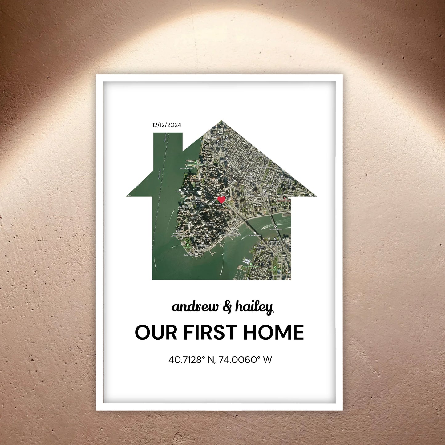 Unser erstes Zuhause - individuelles Stadtkarten-Poster