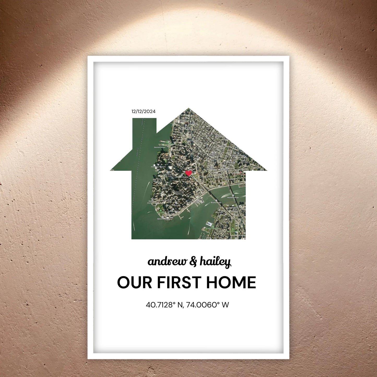 Unser erstes Zuhause - individuelles Stadtkarten-Poster