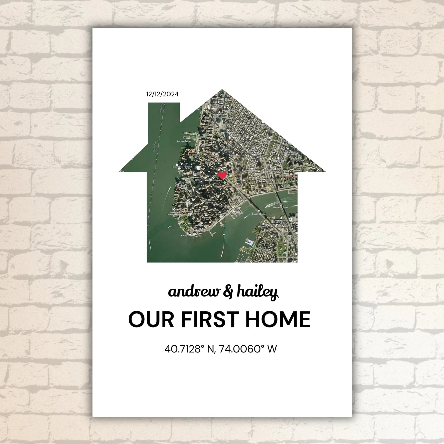 Unser erstes Zuhause - individuelles Stadtkarten-Poster